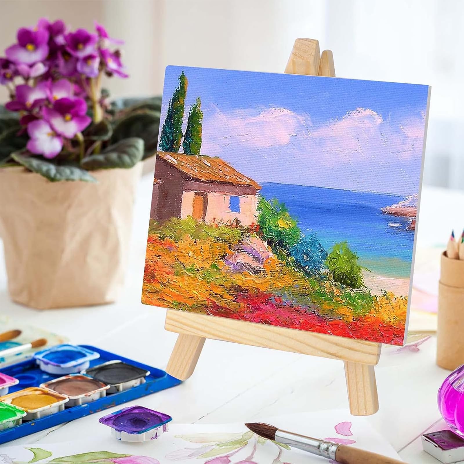 10 Mini Cavalletti In Legno Per Foto E Decorazioni - Pieghevoli, Per Matrimoni, Compleanni E Eventi - Foto 3