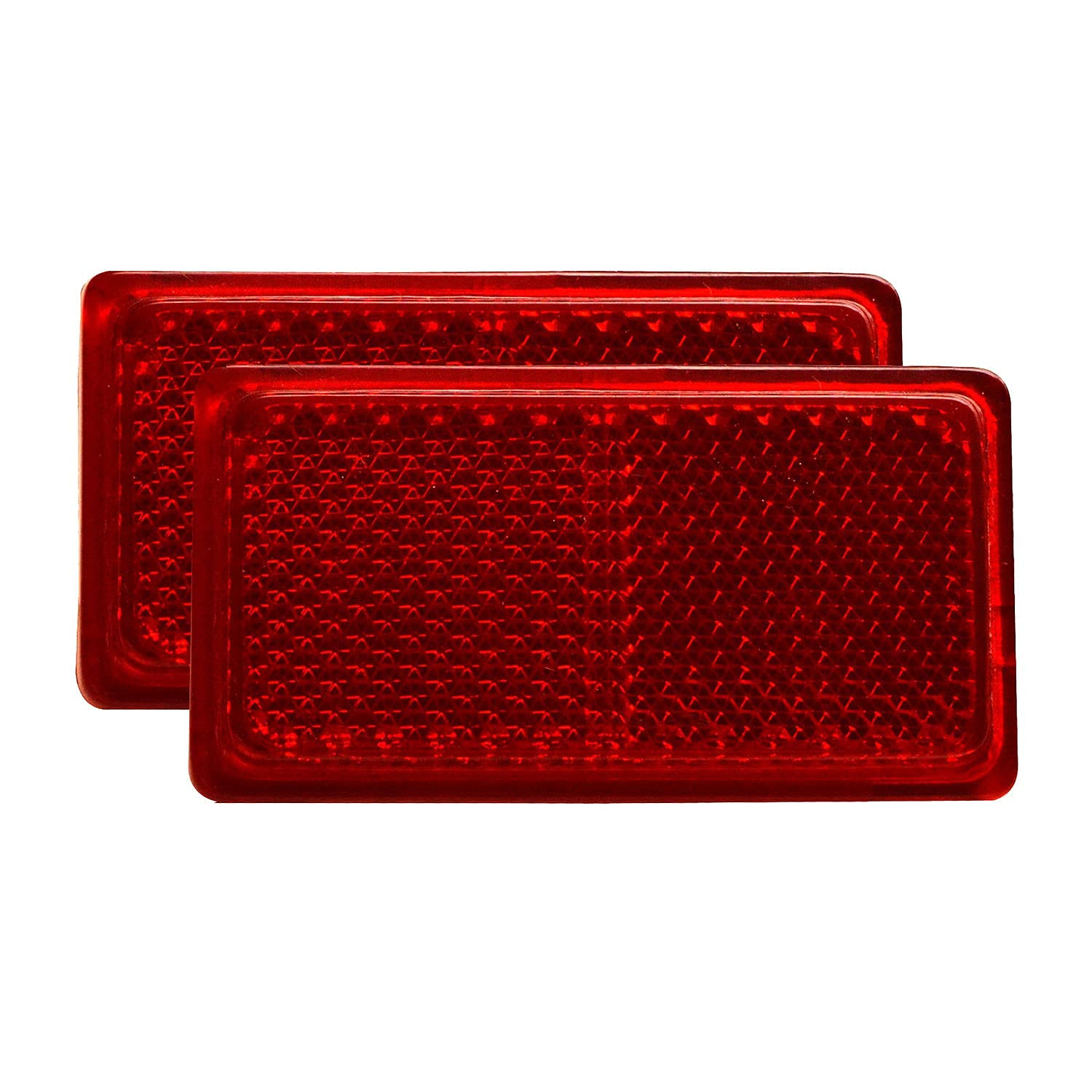Self Adhesive Rectangular Safety Reflector for Car Bike Truck Universal Applications (2, Red, Small)-image-29