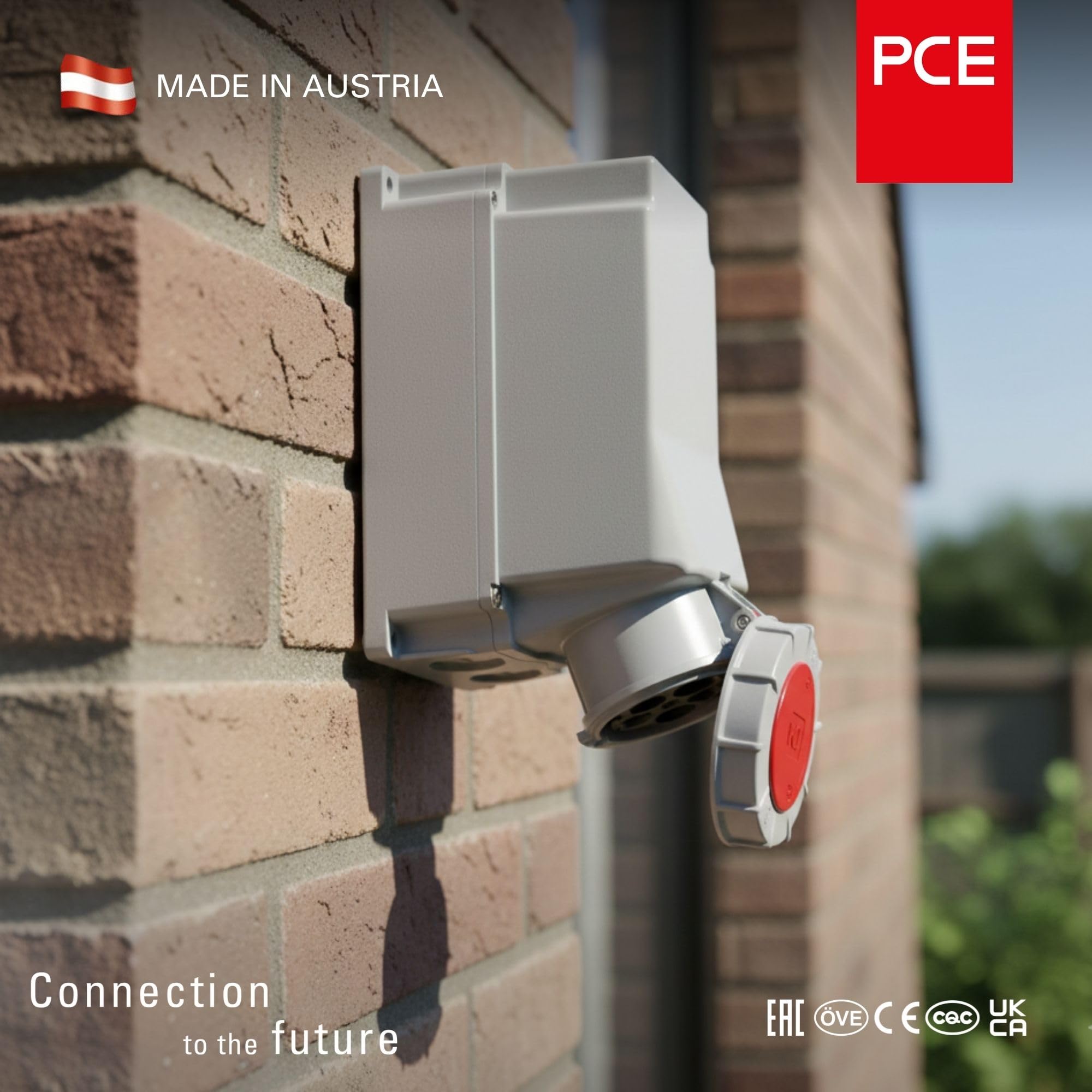 PCE Twist 145-6 Gniazdo Ścienne CEE 125A 5-biegunowe 400V IP67, 1 Szt. | Wytrzymałe gniazdo siłowe 5p 6h, idealne do przemysłu i warsztatu, wysoka odporność na warunki atmosferyczne i pył.