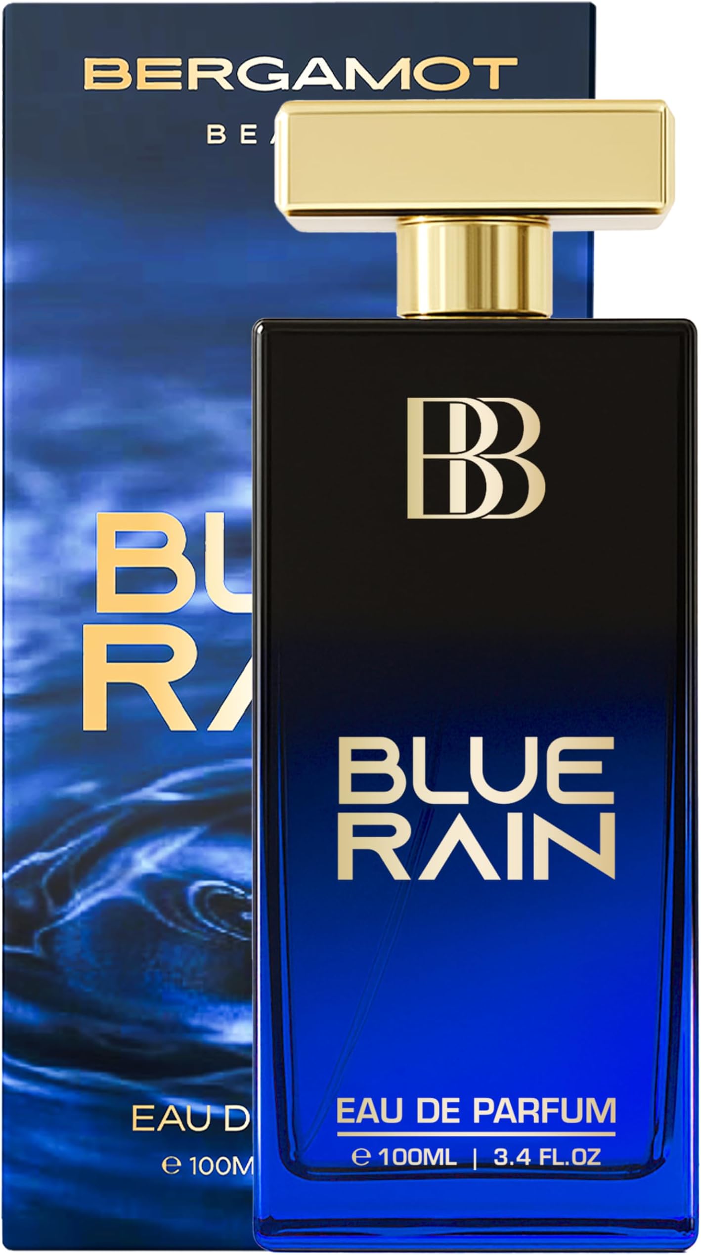 Bergamot Beaute Blue Rain Eau De Parfum Men, 100ml | Long Lasting Perfume for Man | Premium Luxury Fragrance Scent | Valentines Day Gifts for Men with Aquatic and Musk | Long Lasting Smell