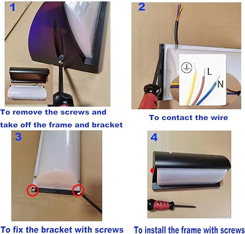 Miniatura 6 de iKenta Lámpara de pared con sensor de movimiento, PIR activada por movimiento, luces de porche al aire libre 18W 3500K IP55, impermeable, para