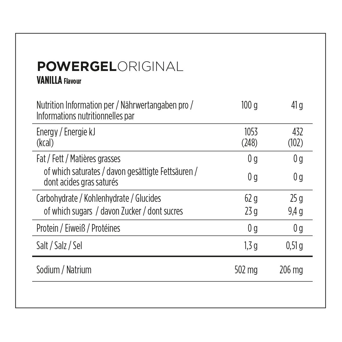 PowerBar PowerGel Original Vanille 24 Stck, 1er Pack (1 x 984 g)