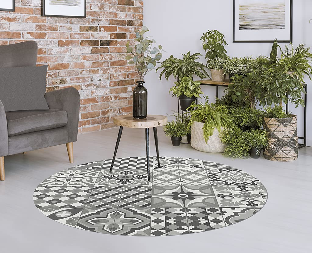 Vilber, Tapis Vinyle Rond Toledo Color 05 Diamètre 97 cm