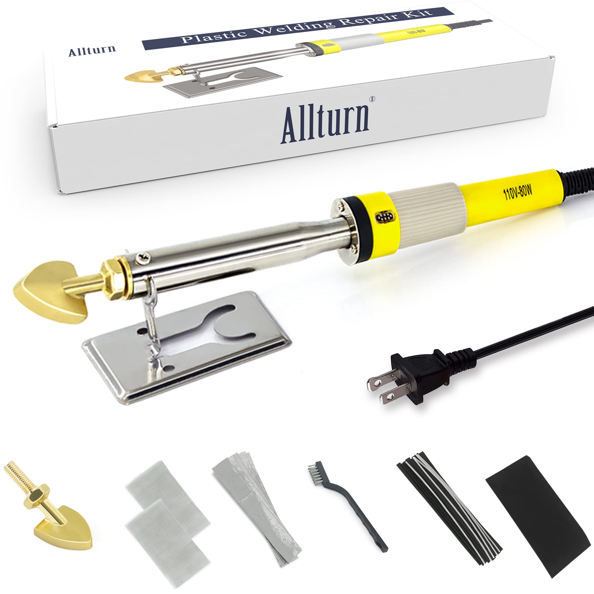 Allturn 110V80W Plastic Welder,Plastic Welding Kit for Car Bumper