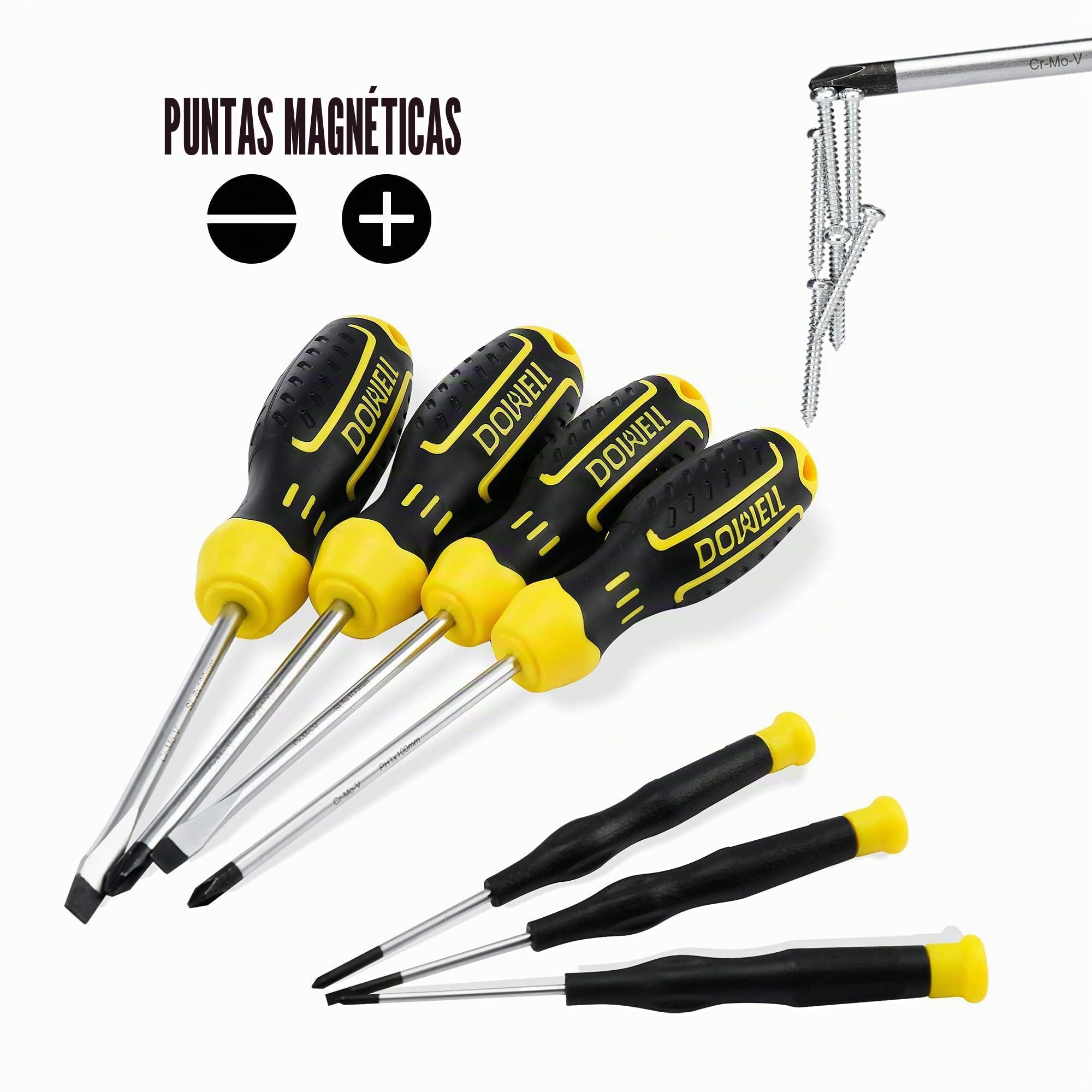 DOWELL Kit de Herramientas Mecánicas y Manuales de 61 Piezas Con Caja de Plástico
