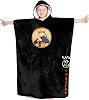 NARUTO Fleece Hoodie Blanket for Boys and Teenagers - One Size Kids Fleece Poncho with Sherpa-Lined Hood Gifts for Boys