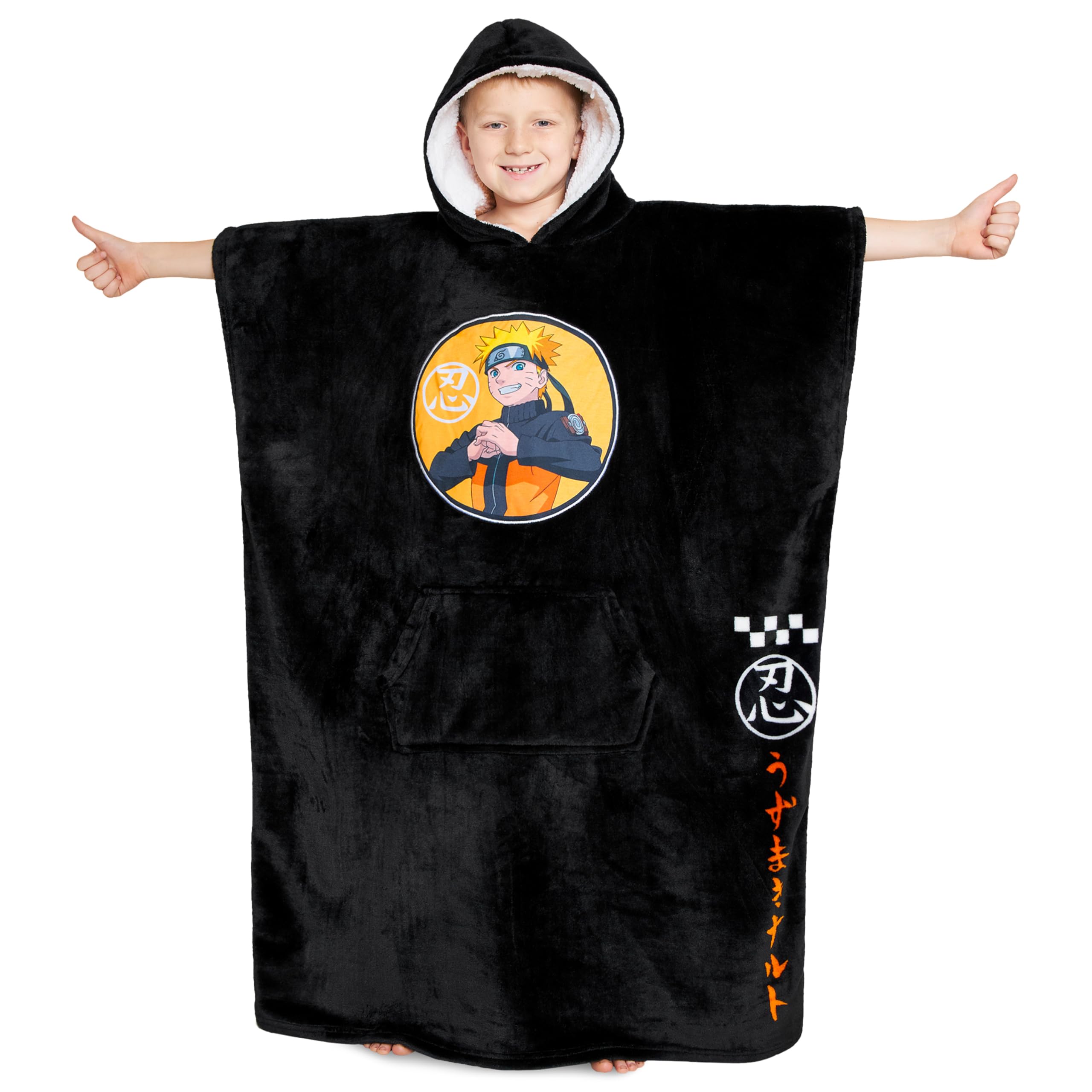 NARUTO Felpa Bambino - Felpa Oversize in Pile per Bambini Ragazzi - Felpa Coperta Anime Gadget Regalo Originale