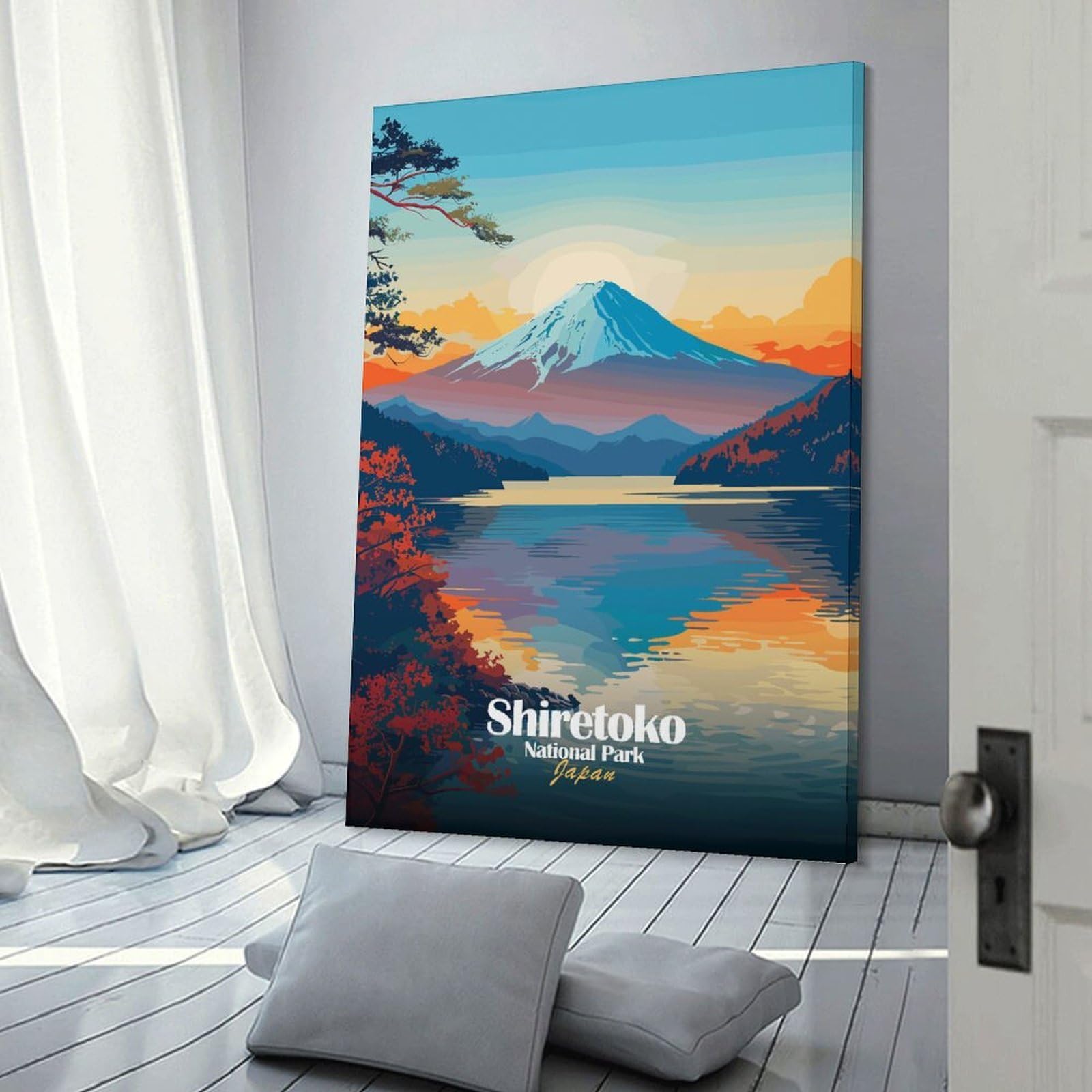 Junmoney Decorative Wall Artwork Shiretoko National Park Japan Landscape, 16x24inch(40x60cm), for Lounge, Bedroom Or Personal Spaces, Gift Idea for Housewarming And Birthdays