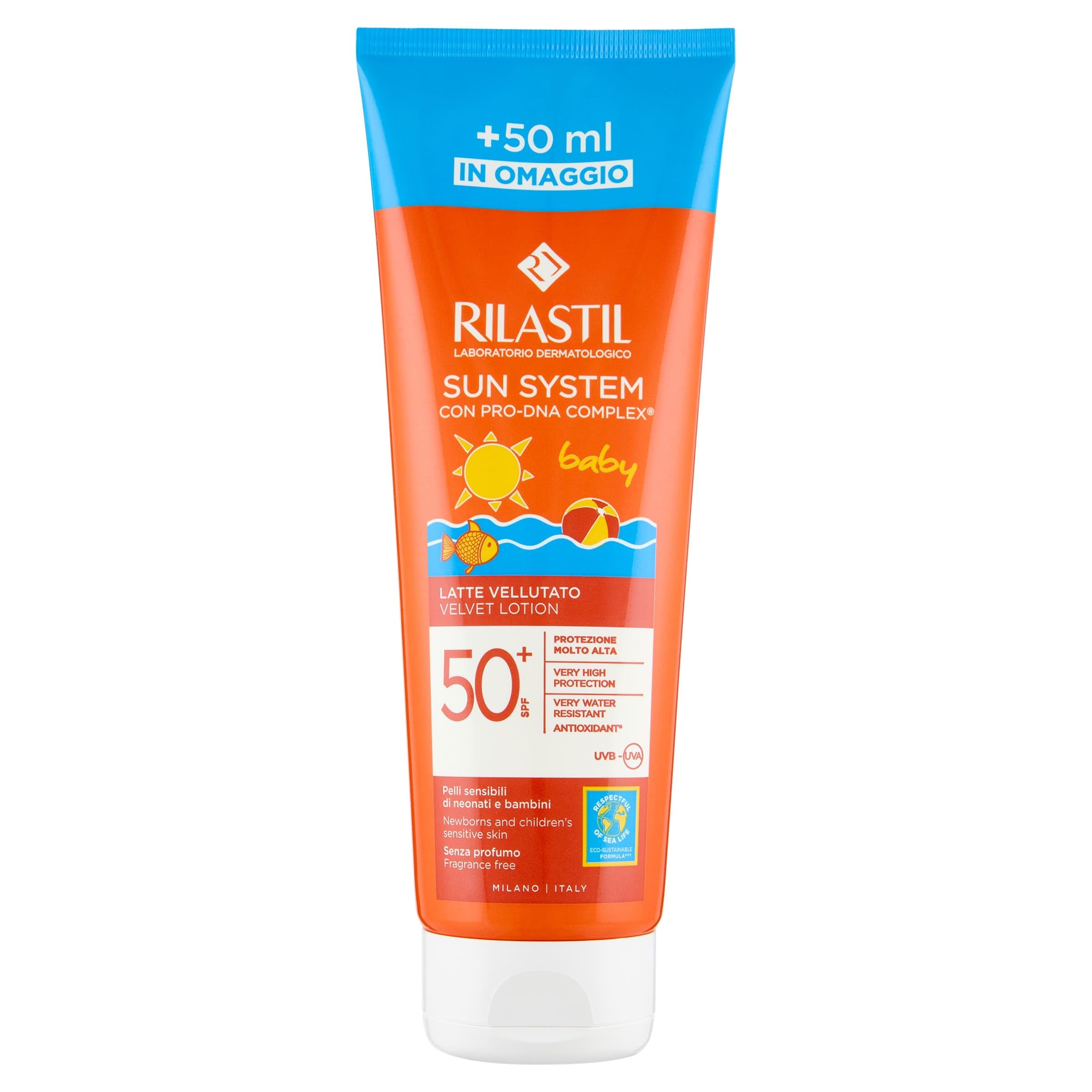 Rilastil Sun System Baby Latte Velluto SPF50+ Protezione Solare Viso e Corpo 250 ml