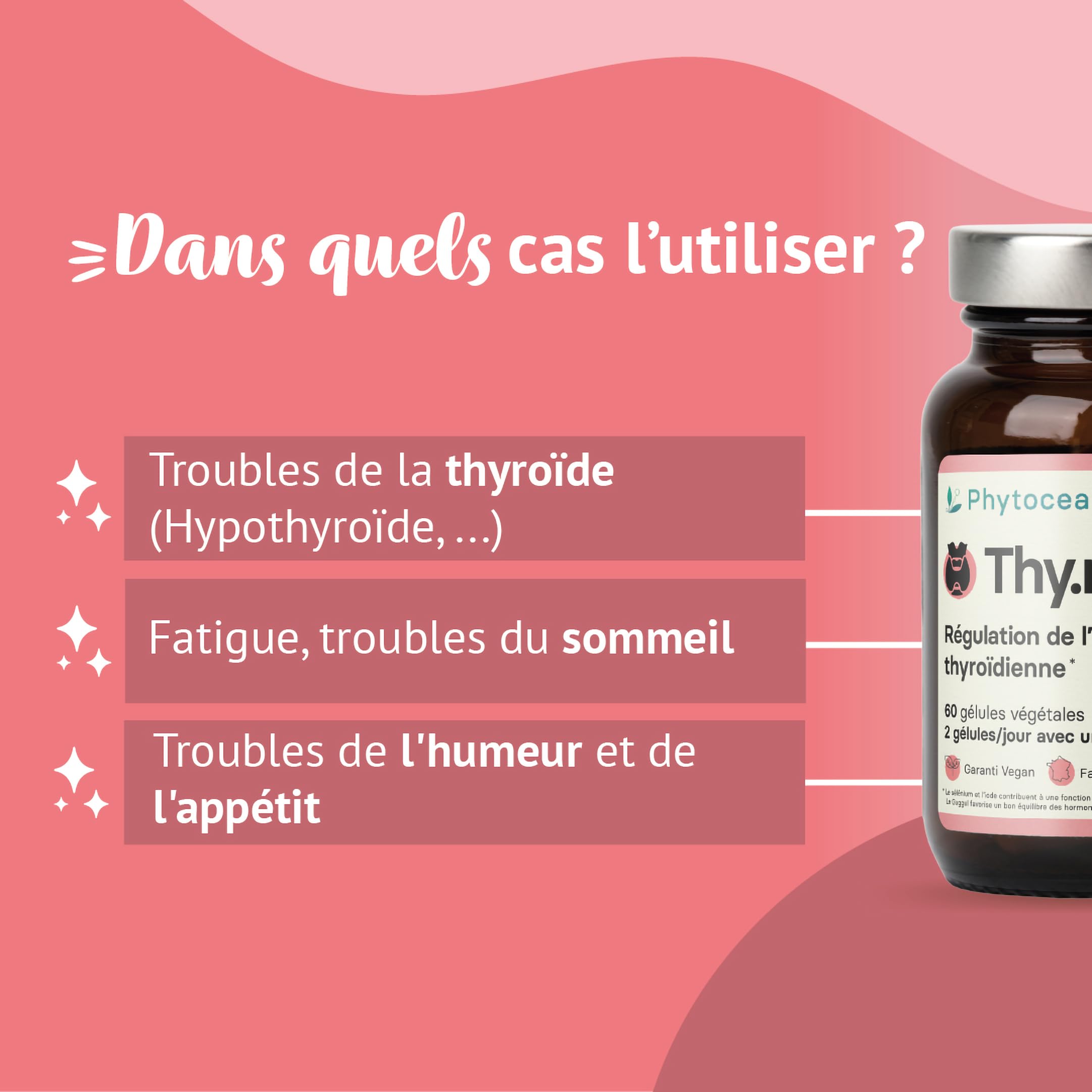 Complément Alimentaire, Régulation Optimale de la Thyroïde | Iode, Selenium, Zinc, Fer, Vitamines B1, B2 | L-Tyrosine, Avoine | Vegan, Extraits Végétaux BIO | Complement Fabriqué en France