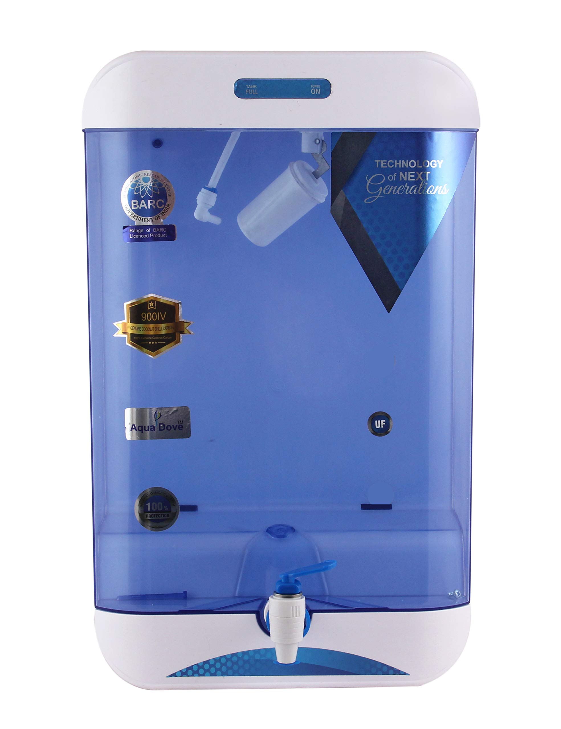 AQUA DOVE Non Electric Water Purifier Glory Technology -5 Stage, 14 L Storage (White and Blue)-image-36