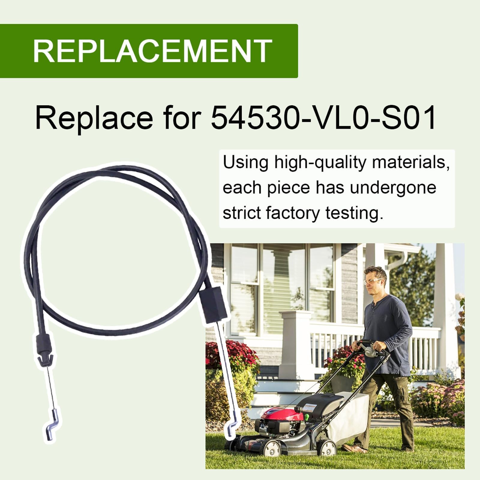Cable de freno para cortacésped, para cortacésped Honda HRR216 y HRX217, piezas de repuesto para cortacésped Honda, piezas de cortacésped Honda HRR216 y piezas de cortacésped Honda HRX217,
