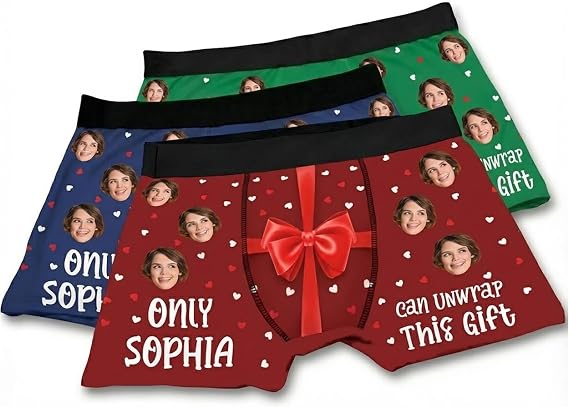 Custom Boxers With Face On Them, Underwear With Face For Boyfriend Husband Valentine