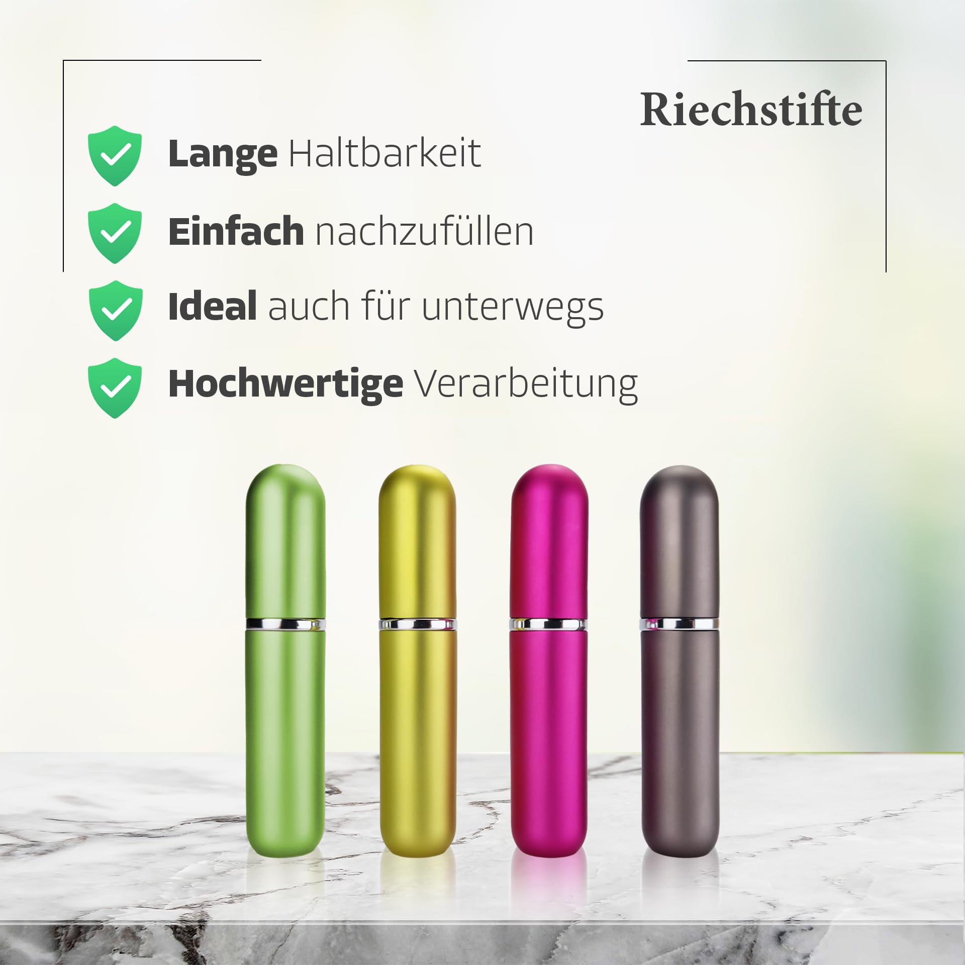 SOS Riechtraining Set 1 mit Riechstiften – Geruchssinn trainieren & Geruchstraining bei Geruchsverlust – mit ätherischen Ölen - Eukalyptus, Rose, Zitrone & Nelke – wieder riechen lernen