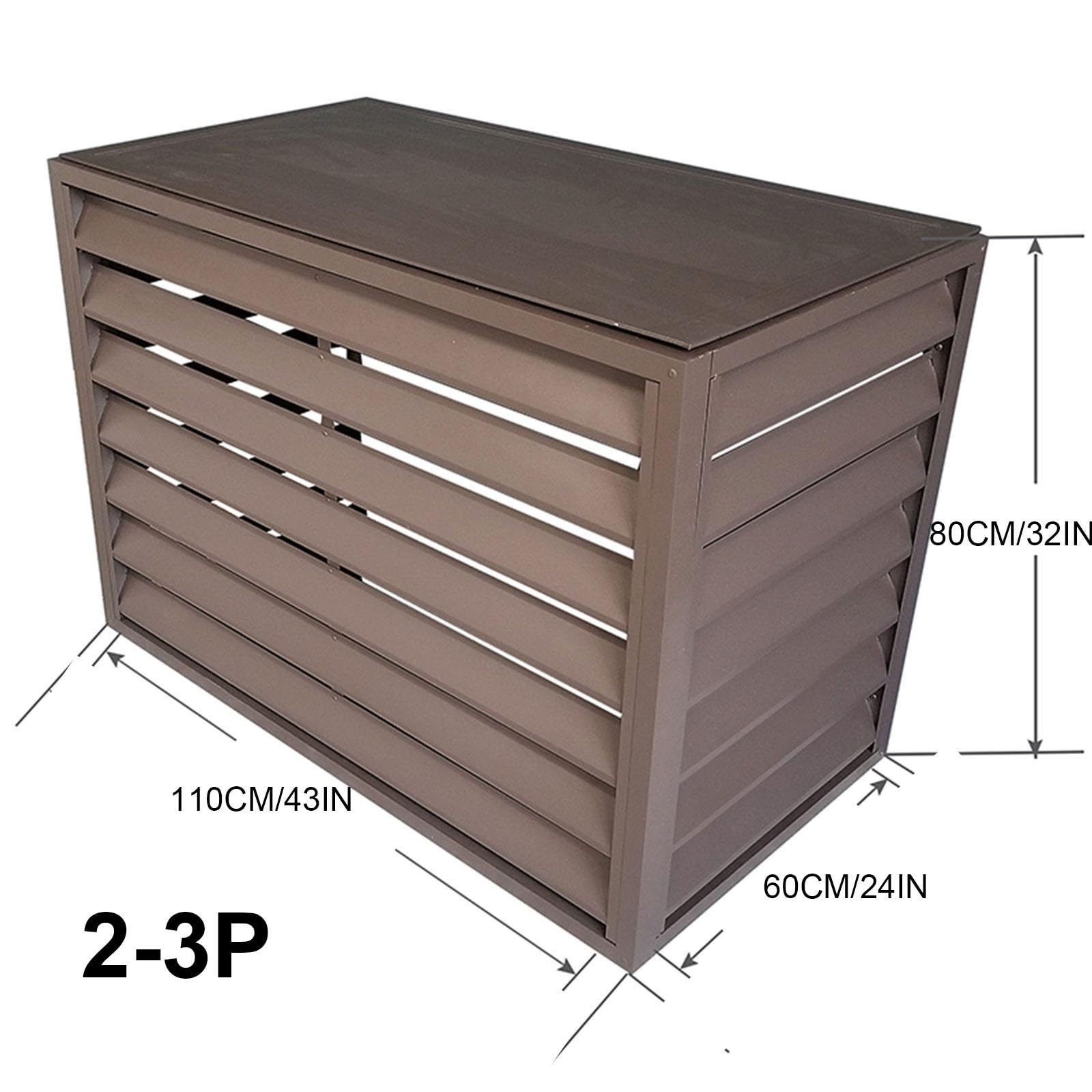 Zewnętrzna aluminiowa osłona klimatyzatora odporna na warunki atmosferyczne obudowa, redukcja hałasu, ochrona przed kradzieżą, ukrywa klimatyzator dla całorocznej trwałości i bezpieczeństwa.