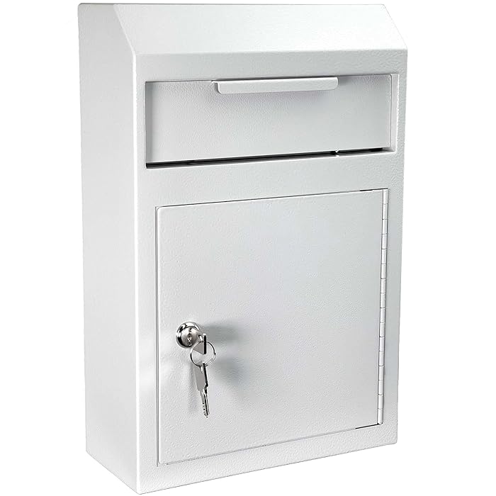 Buy Metal Wall Mount Locking Deposit Drop Box Safe Heavy Duty Lock