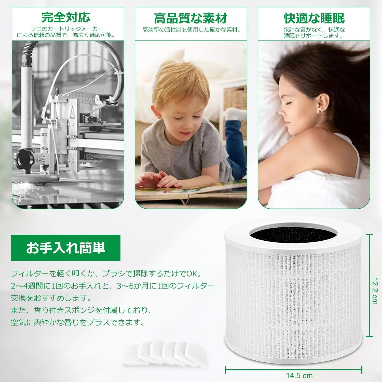 Amazon.co.jp: Core Mini 空気清浄機、フィルター、LRF-C161-WJP の