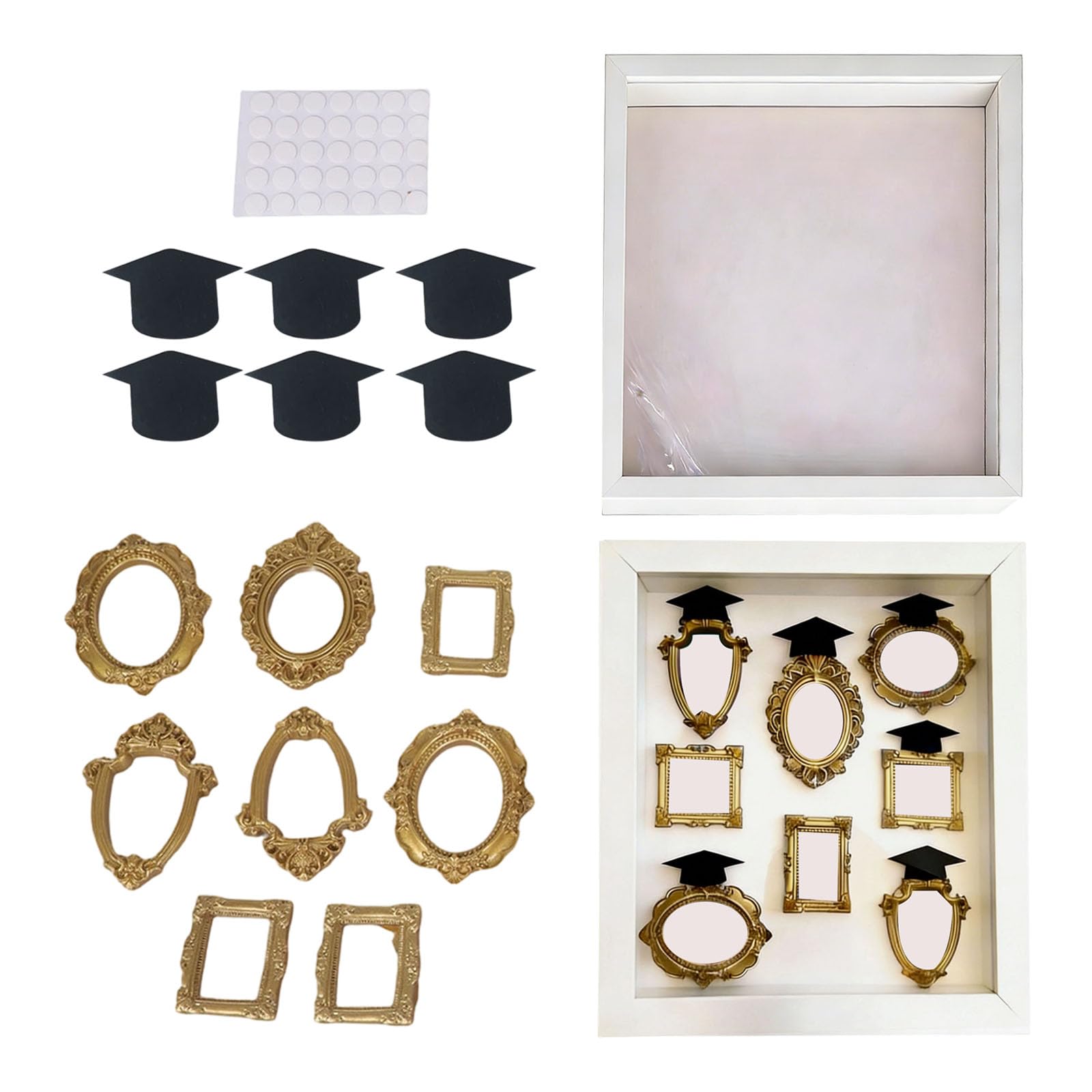 carotoe Creative Family Memory Photo Box Miniature Museums Frame Set with Lighting & Figurines Optional Small Gallery Copy Set