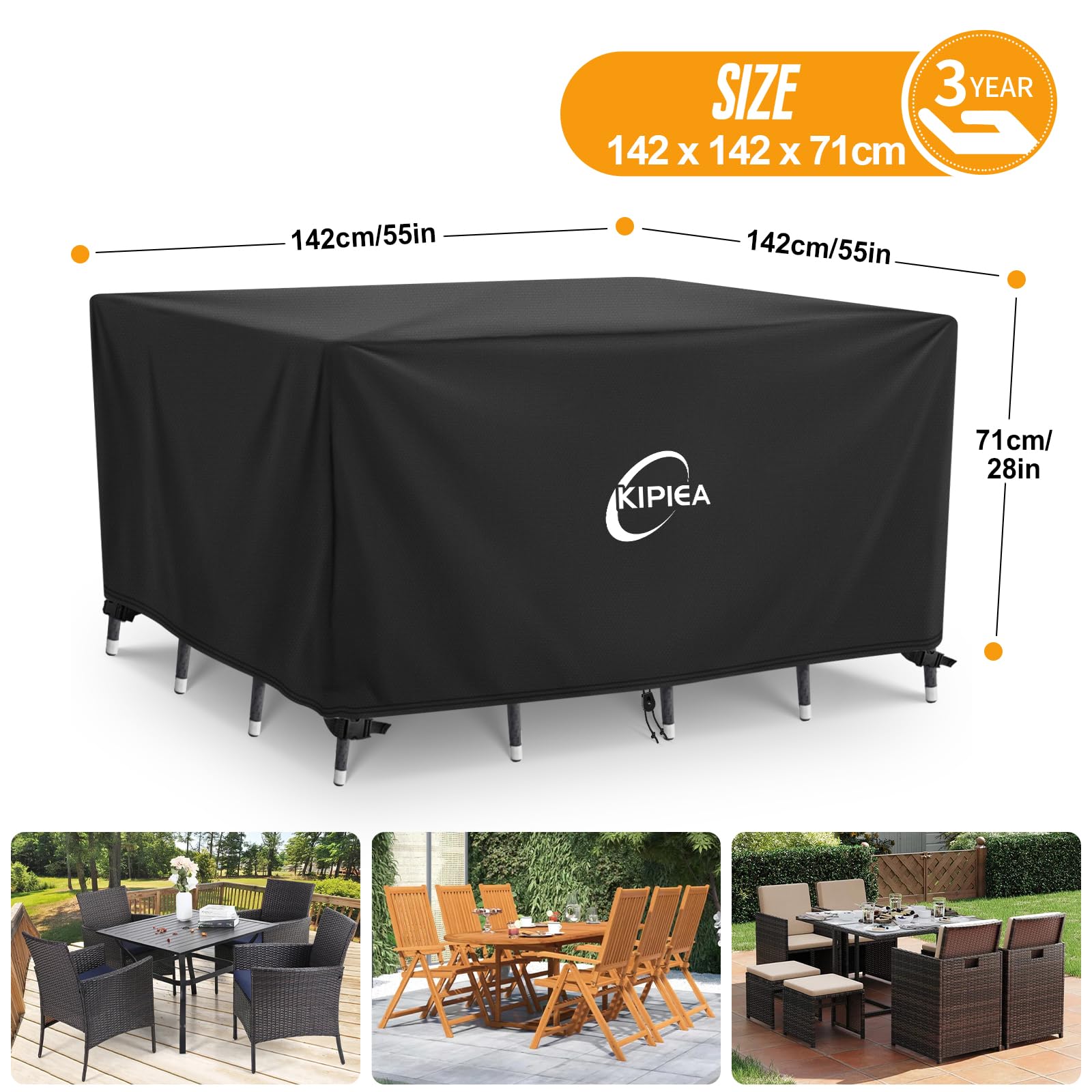 Kipiea Garden Furniture Covers, Outdoor Table Covers Waterproof - Image 2