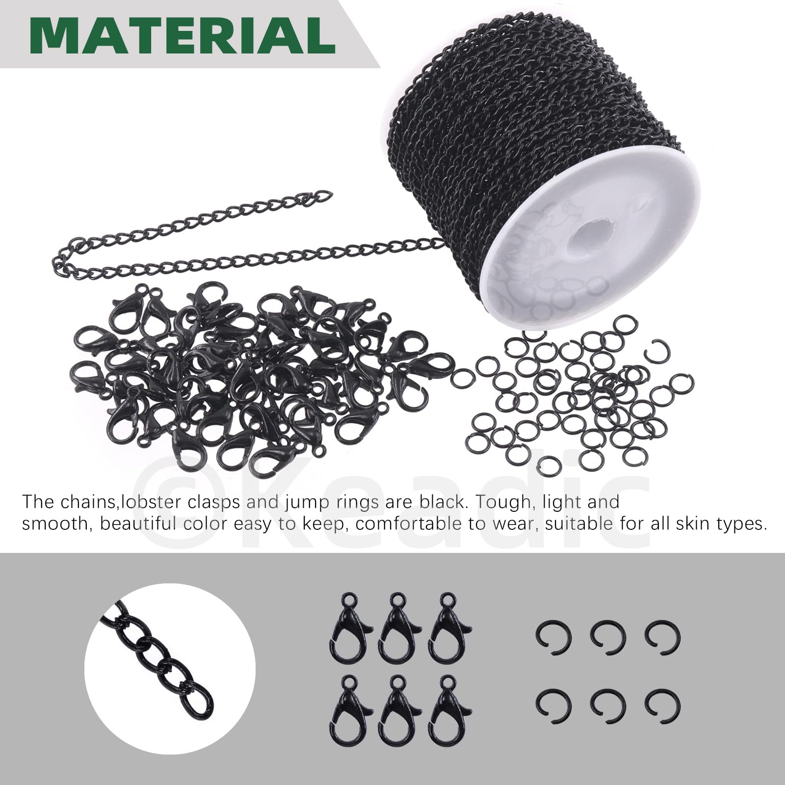 Mardatt Kit De 102 Chaînes De Fabrication De Bijoux, 9,1 M