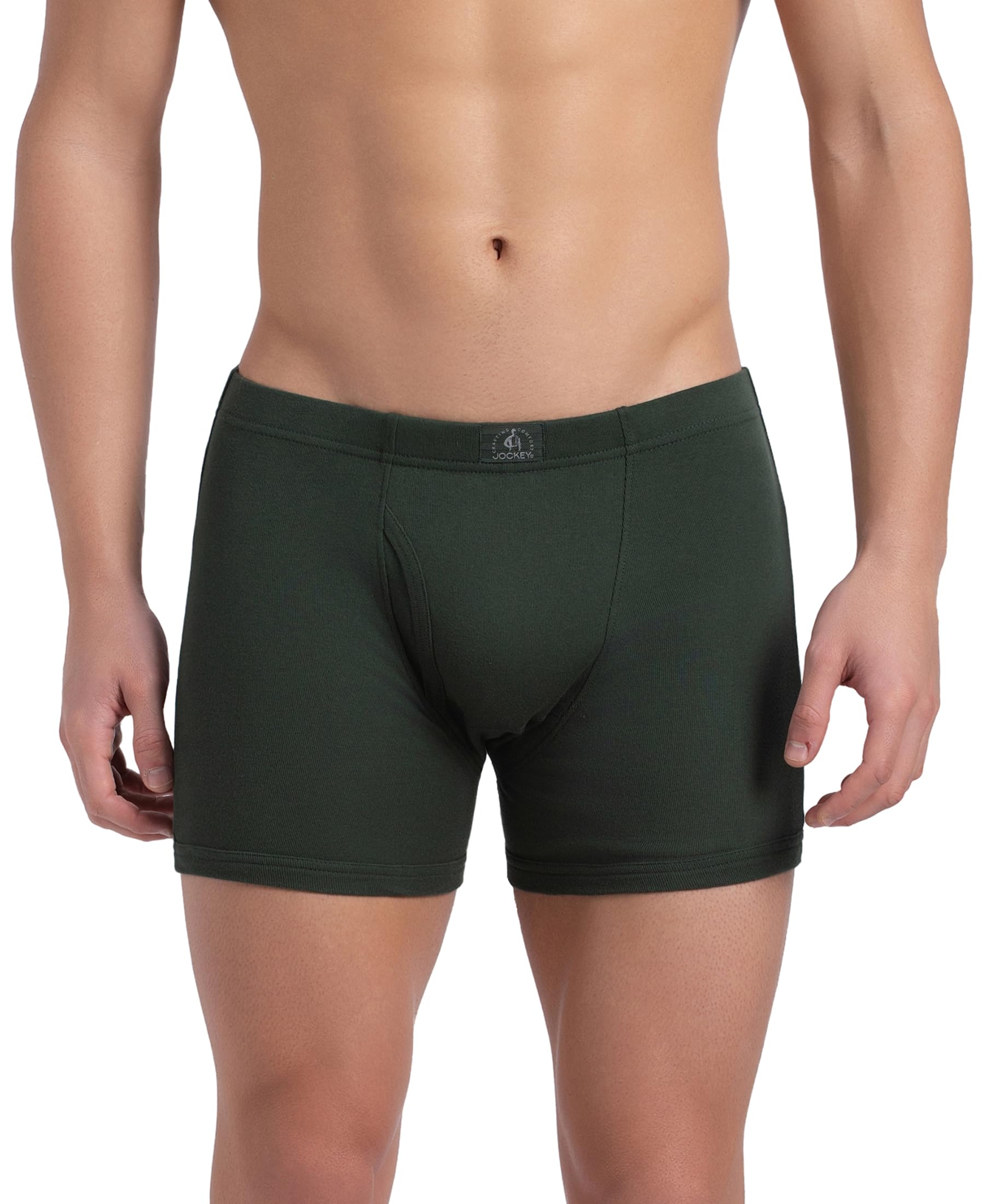 jockey 8008 Men's Super Combed Cotton Rib Solid Boxer Brief with Ultrasoft and Durable Waistband_Deep Forest_XL-picture-35