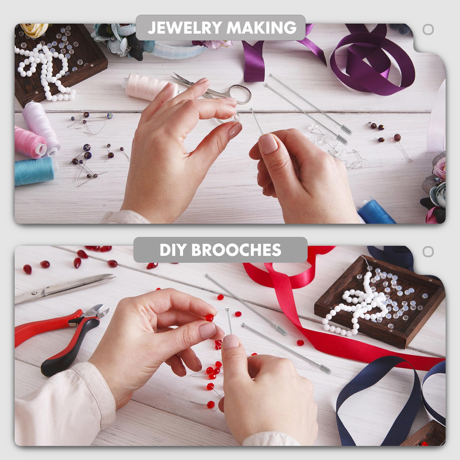Angoily 160 Piezas Alfileres Metálicos con Cabeza de Bola Pasadores para Corsage y Broches Accesorios para Manualidades y Joyería DIY
