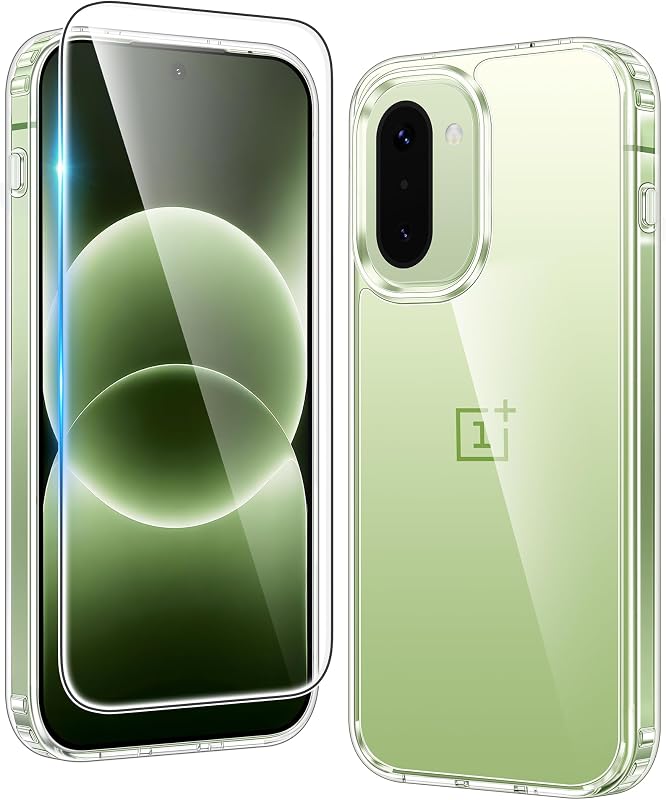 for Oneplus 15R Clear Case with Screen Protector Phonecase | Anti Yellowing, Military Grade Drop Protection, Slim Phone Cases, Shockproof Protective Bumper, Transparent Cell Cover