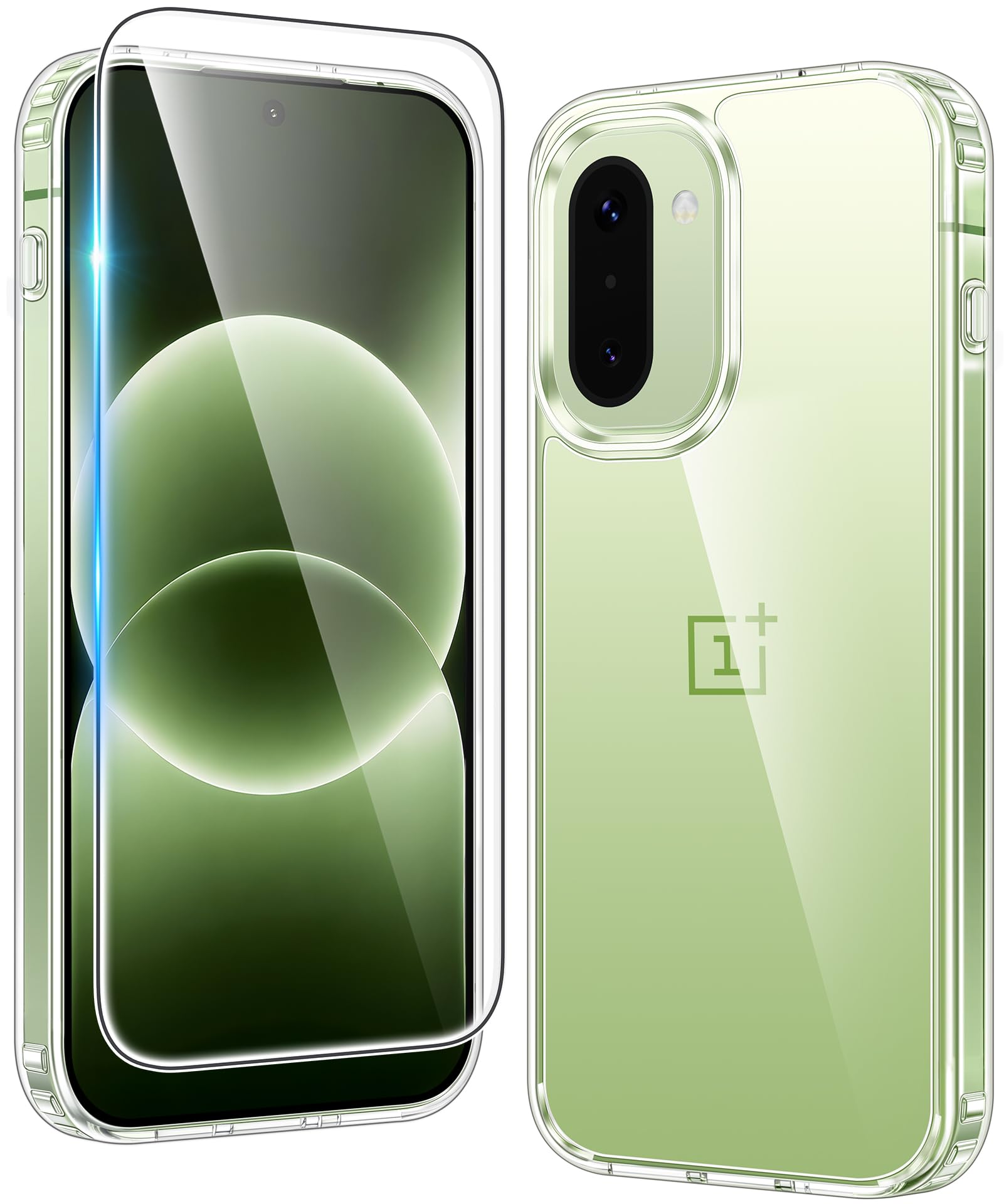 FNTCASE for Oneplus 15R Clear Case with Screen Protector Phonecase | Anti Yellowing, Military Grade Drop Protection, Slim Phone Cases, Shockproof Protective Bumper, Transparent Cell Cover