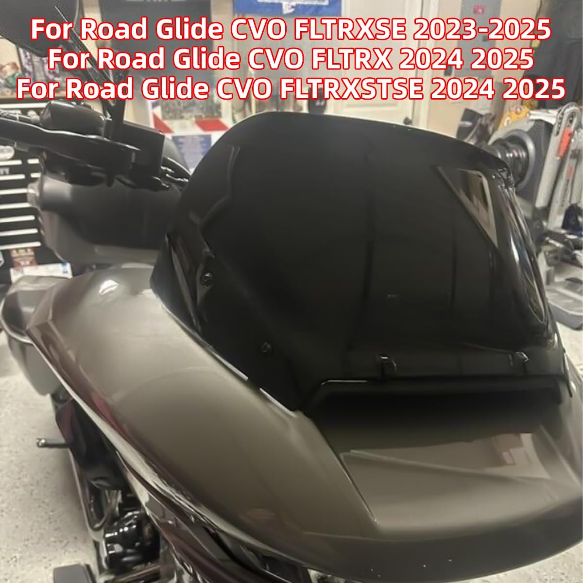 12" Wave Windscreen Windshield Compatible for Harley CVO Road Glide FLTRXSE 2023 2024 2025 2026, CVO Road Glide ST FLTRXSTSE, Road Glide FLTRX 2023-2026 (Black)