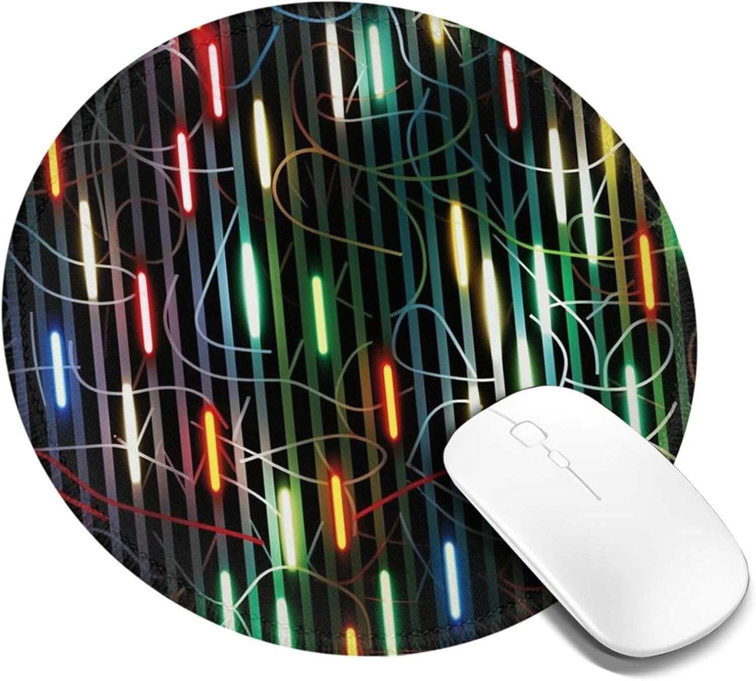 2 PCS Gaming Mouse Pad with Non-Slip Rubber Base Mouse Mat with Stitched Edge Stripe and Light Mousepad for Wireless Mouse Desk Mat for Computer Laptop Home Office