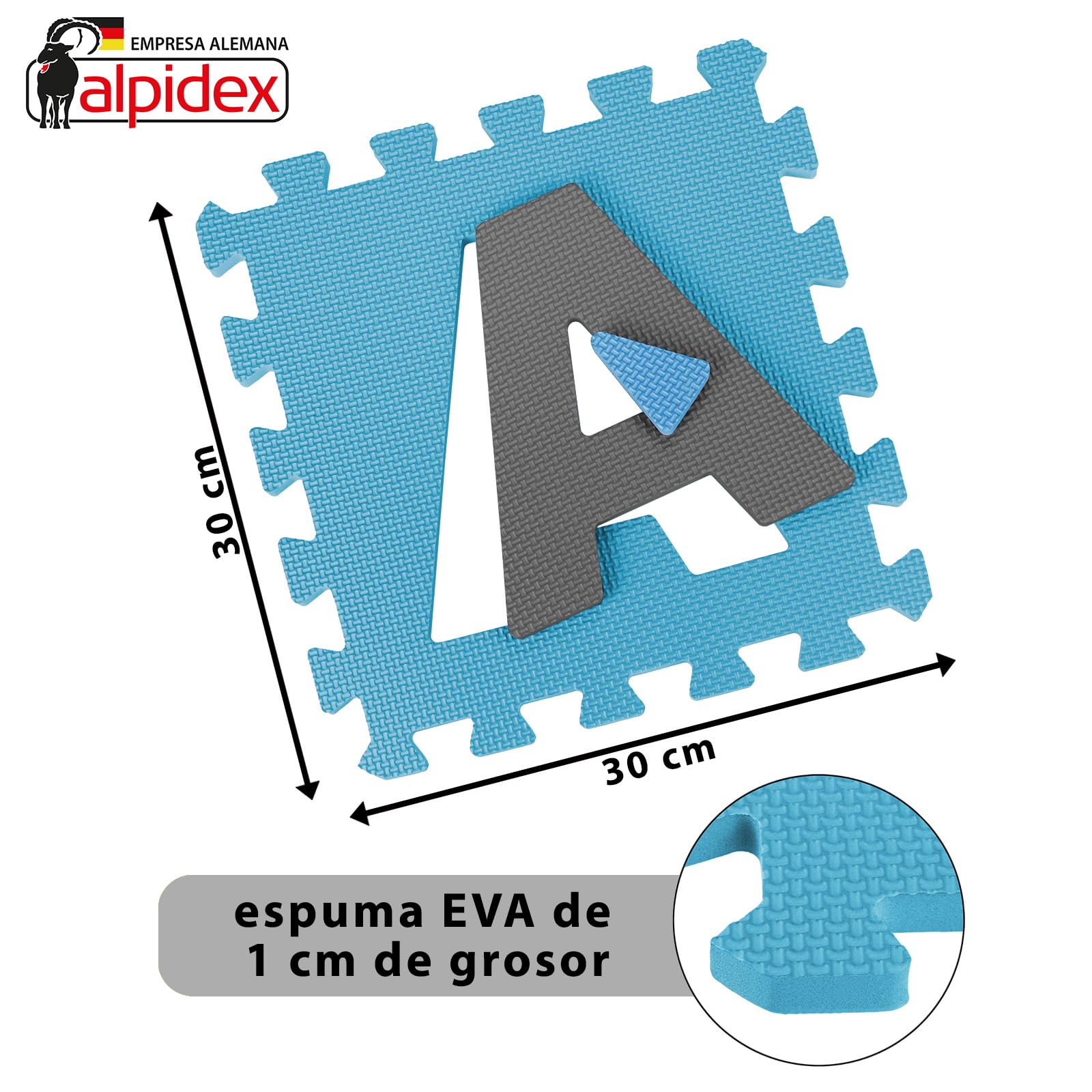 Alfombra Puzzle Infantil 36 Piezas (Letras/Números, Goma EVA,