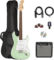 Vista 11 de Paquete Fender Squier Affinity Stratocaster Edición Limitada con amplificador Frontman 10G, estuche, cable de instrumento, correa, púas y DVD