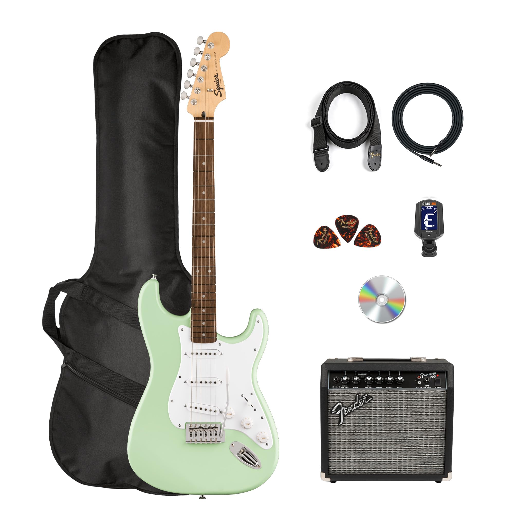 Amazon.com: Fender Squier Sonic Stratocaster Pack - Surf Green