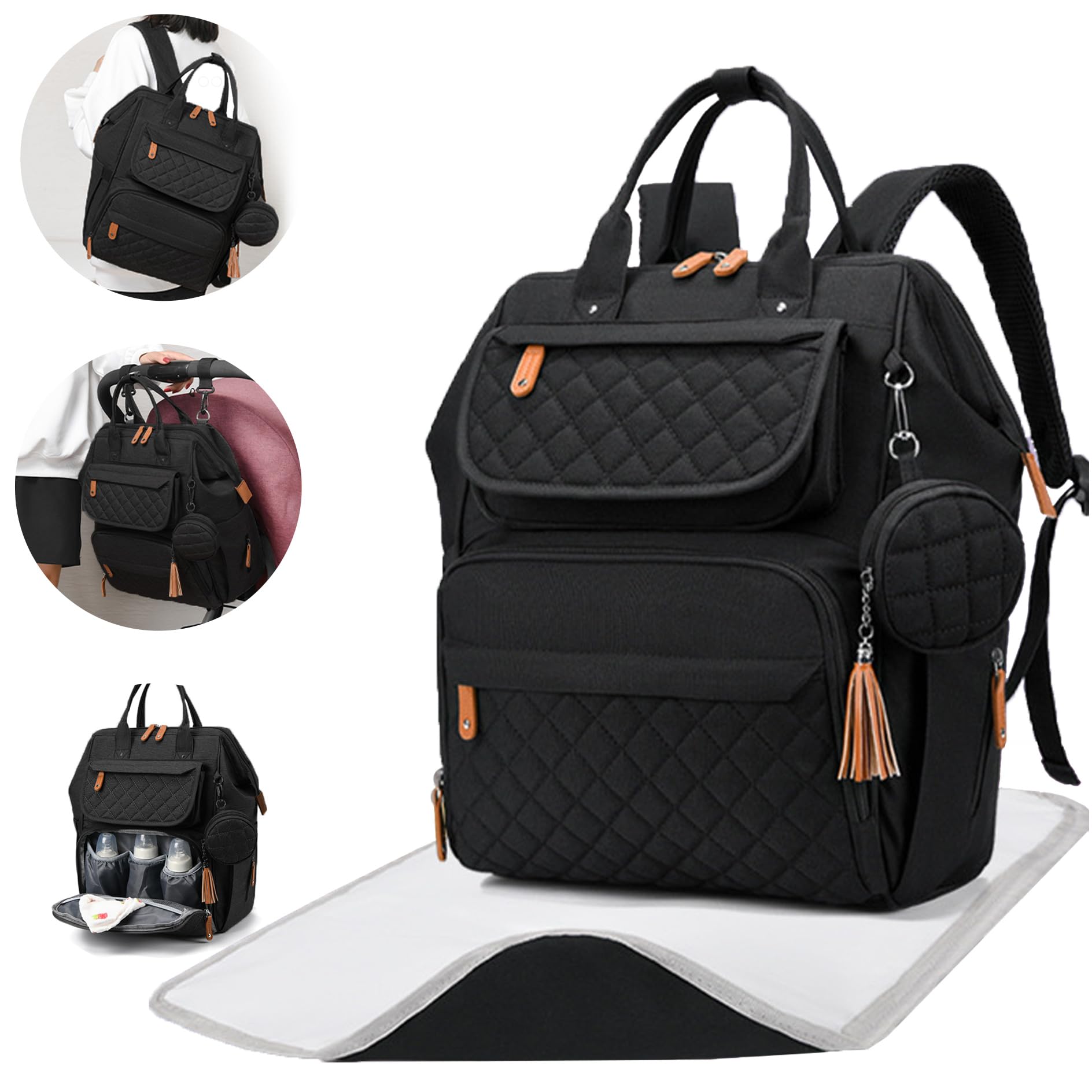 Borsa fasciatoio, grande zaino per bambini, zaino fasciatoio, con fasciatoio portatile, borsa multifunzionale, per mamma e papà