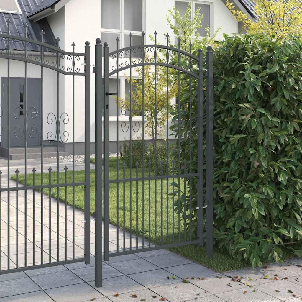 Cancello Recinzione Kampen Acciaio Grigio 103 x 175 cm