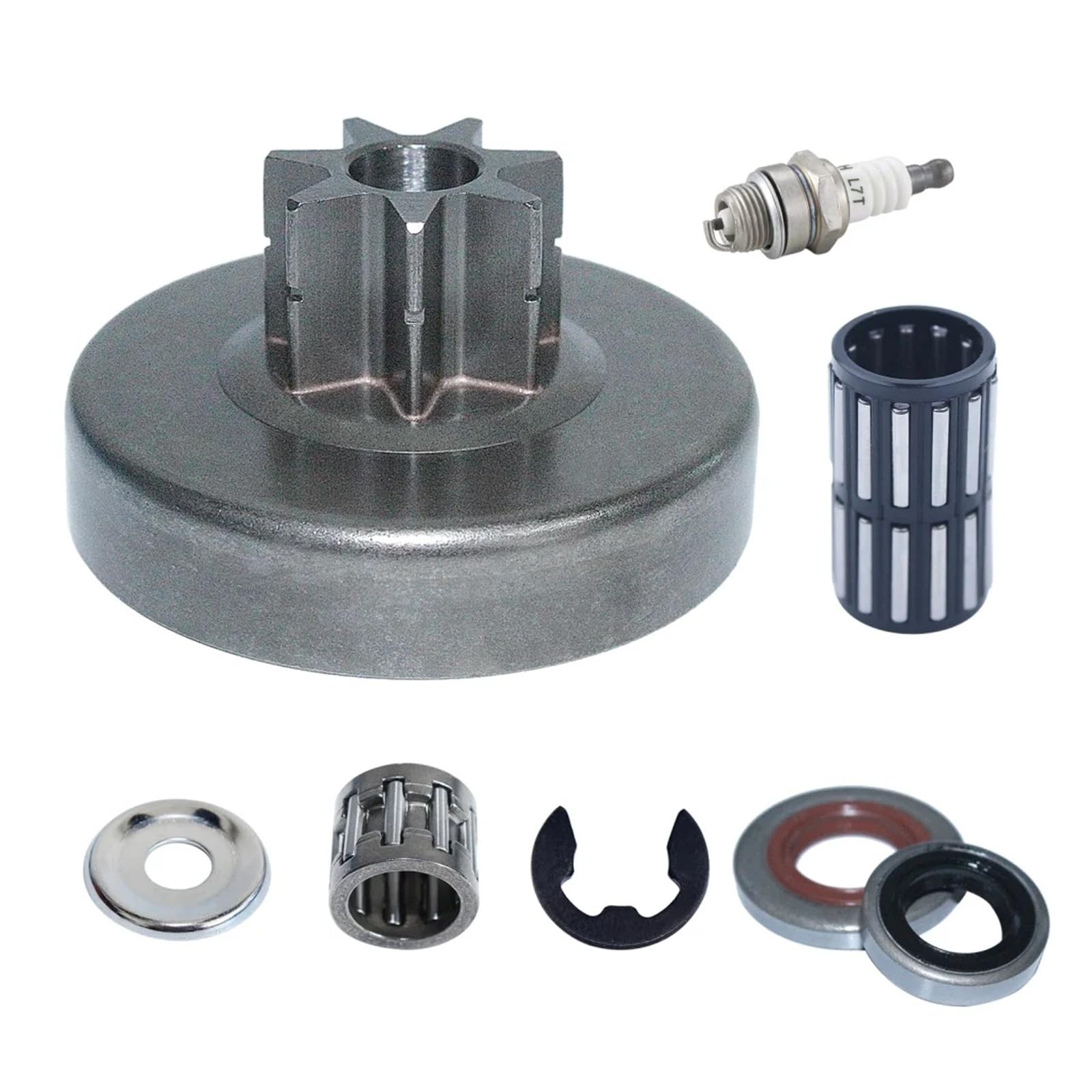 Compatible con Motosierra Stihl 028, 028AV y 028WB, 1118, 640, 2001, 325" 7T, Kit de arandela de Aguja y cojinete de Tambor de Embrague.