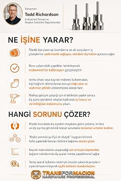 Transformacion Profesyonel 3 lü Titanyum PPRC PVC Boru İç ve Diş Açma Aparat Seti – Boru Raybası | Mükemmel Kalibrasyon Anahtarı 723011