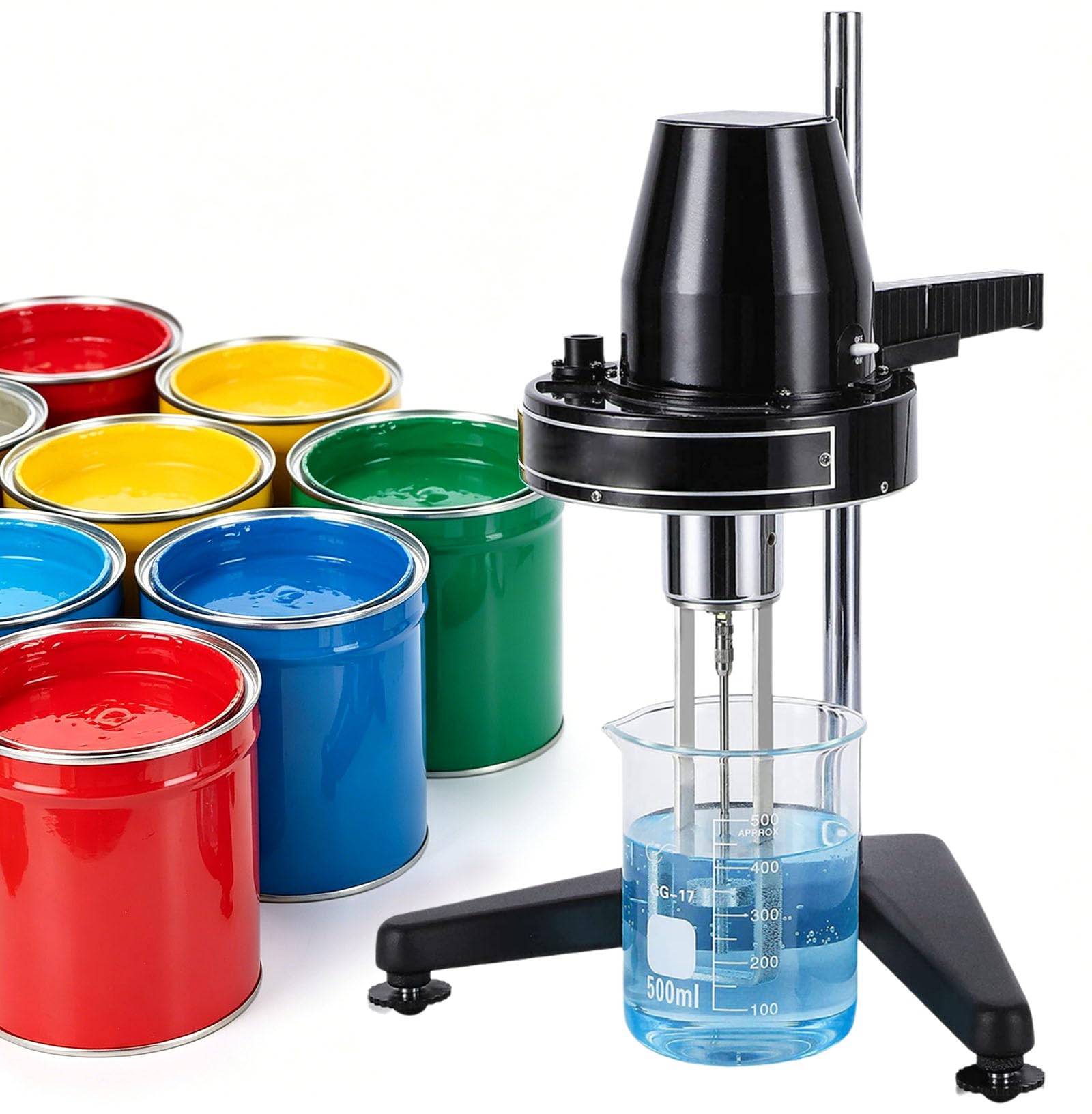 FXNFXLA Rotary Viscometer with 4 Rotors, Lab Rotational Viscosity Meter, 10-100,000mPa·s Fluidimeter Meter, Newton Liquid Viscometer, for Paint, Oil, Adhensive, Cosmetic