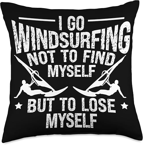 Windsurfer Surfer Windsurf Apparel Windsurfing Surfing Board Water Sports Throw Pillow 18x18 Multicolor