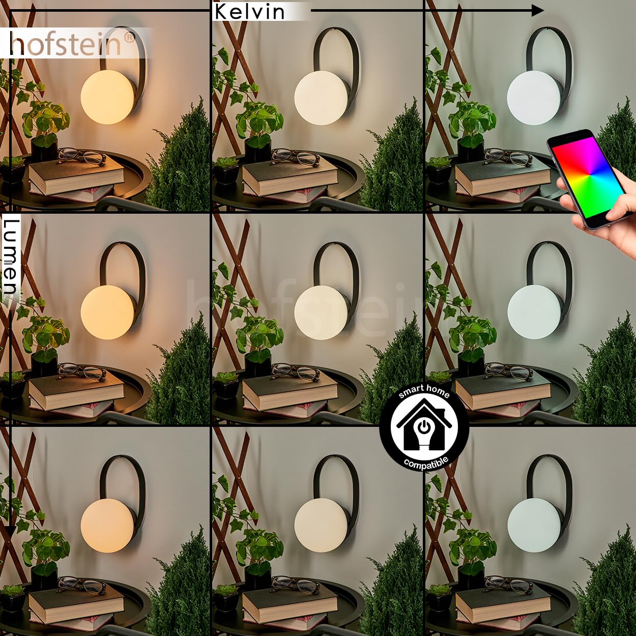 Lampada da tavolo a LED per esterni Fair, rotonda in plastica in bianco/nero, con telecomando/app control, connessione USB, funzione di ricarica,colore RGB, Bluetooth, compatibile con smart home