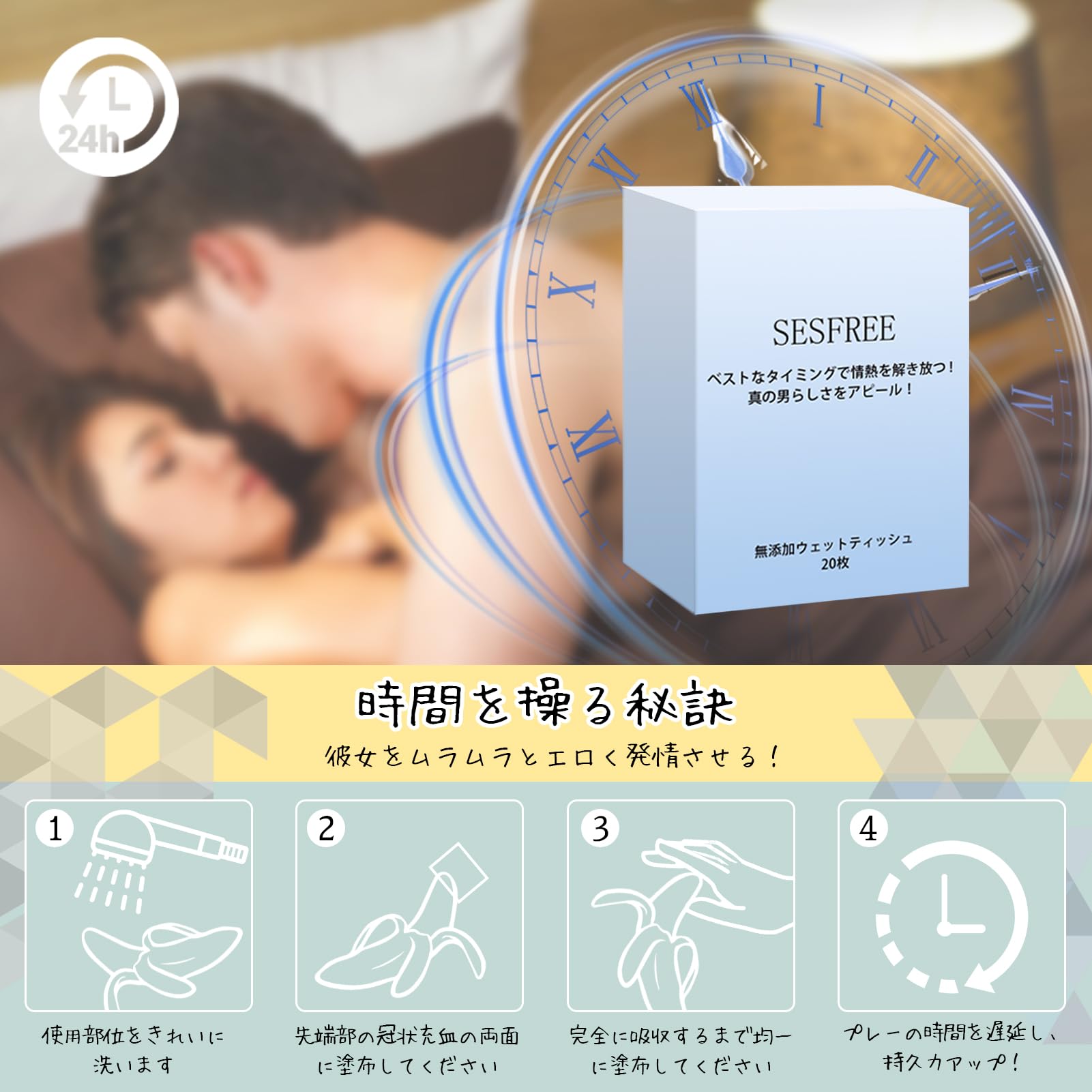 Amazon.co.jp: SESFREE 遅延用ウェットティッシュ 男性用 【20枚入り