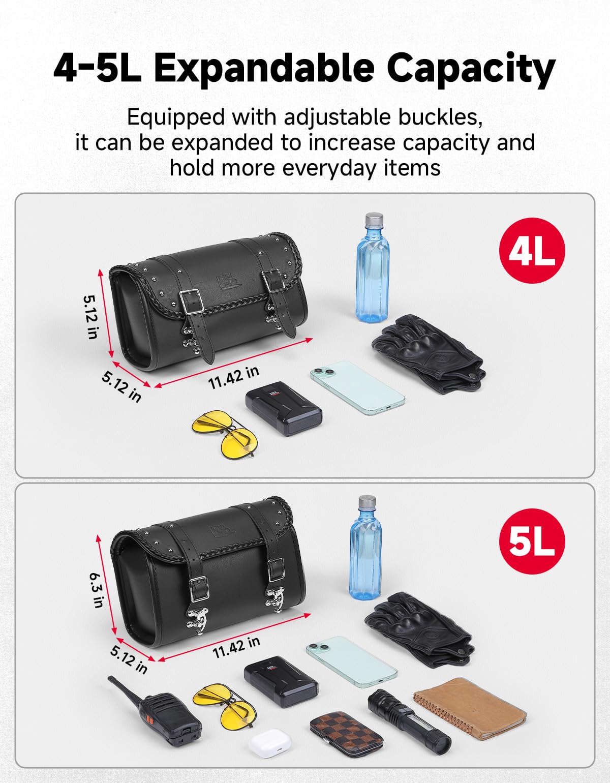 Amazon.com: KEMIMOTO Motorcycle Fork Tool Bag 4-5L Expandable with