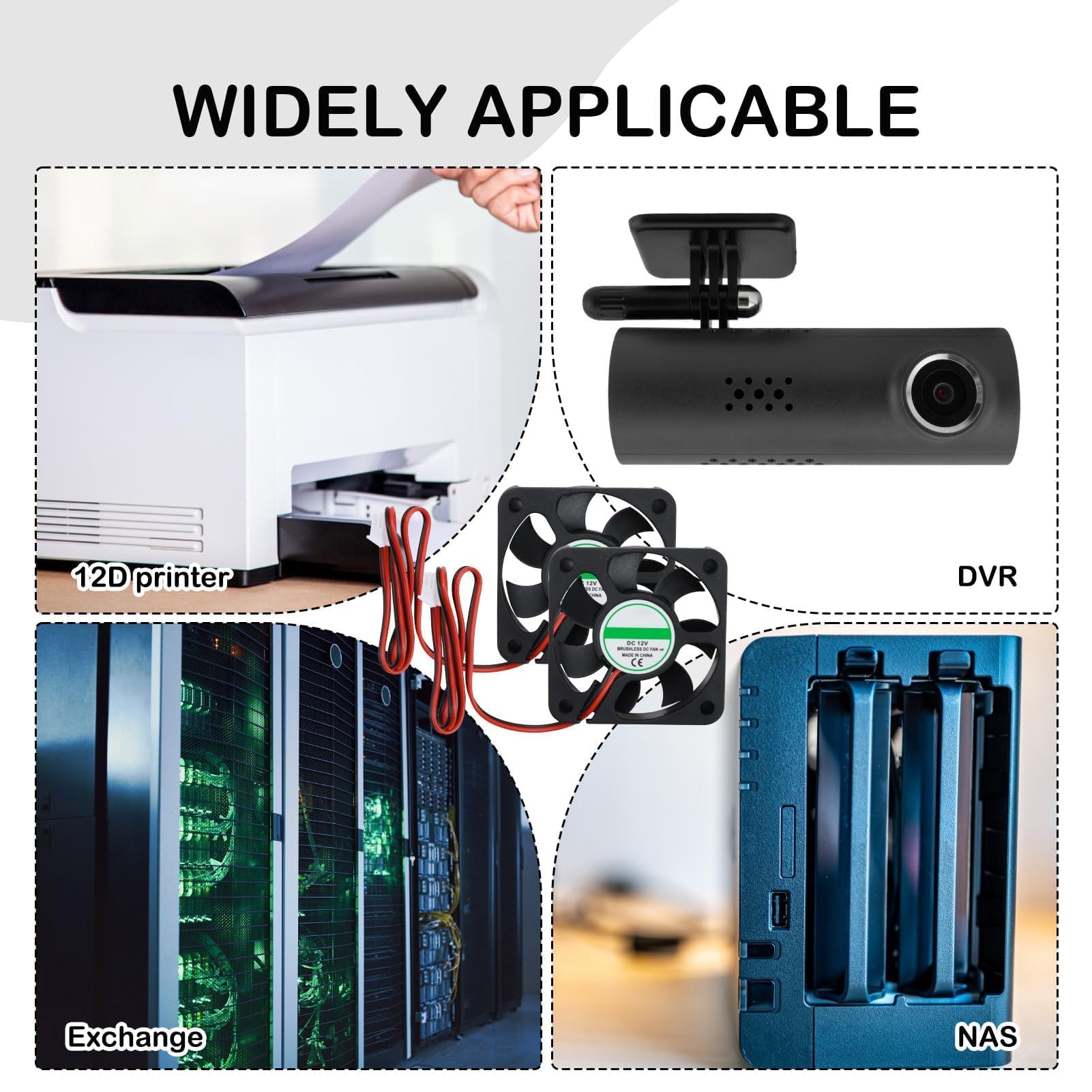 Lot De 2 Ventilateurs 24 V Cc 50 X 50 X 15 Mm - Refroidisseur Radial - Câble De 1 M - Pour