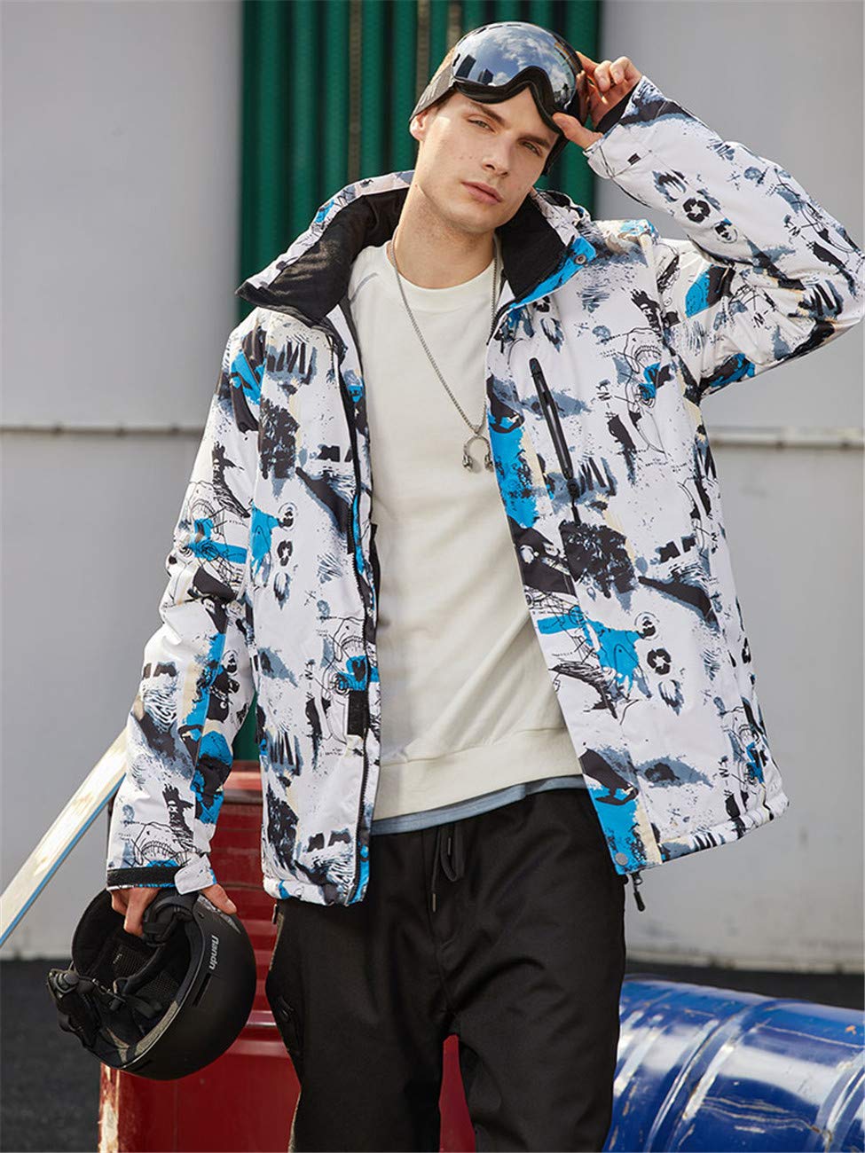decathee Men's Ski Snowboarding Jacket Pants Waterproof Winter Mountain Warm Snow Jackets Coat Bibs