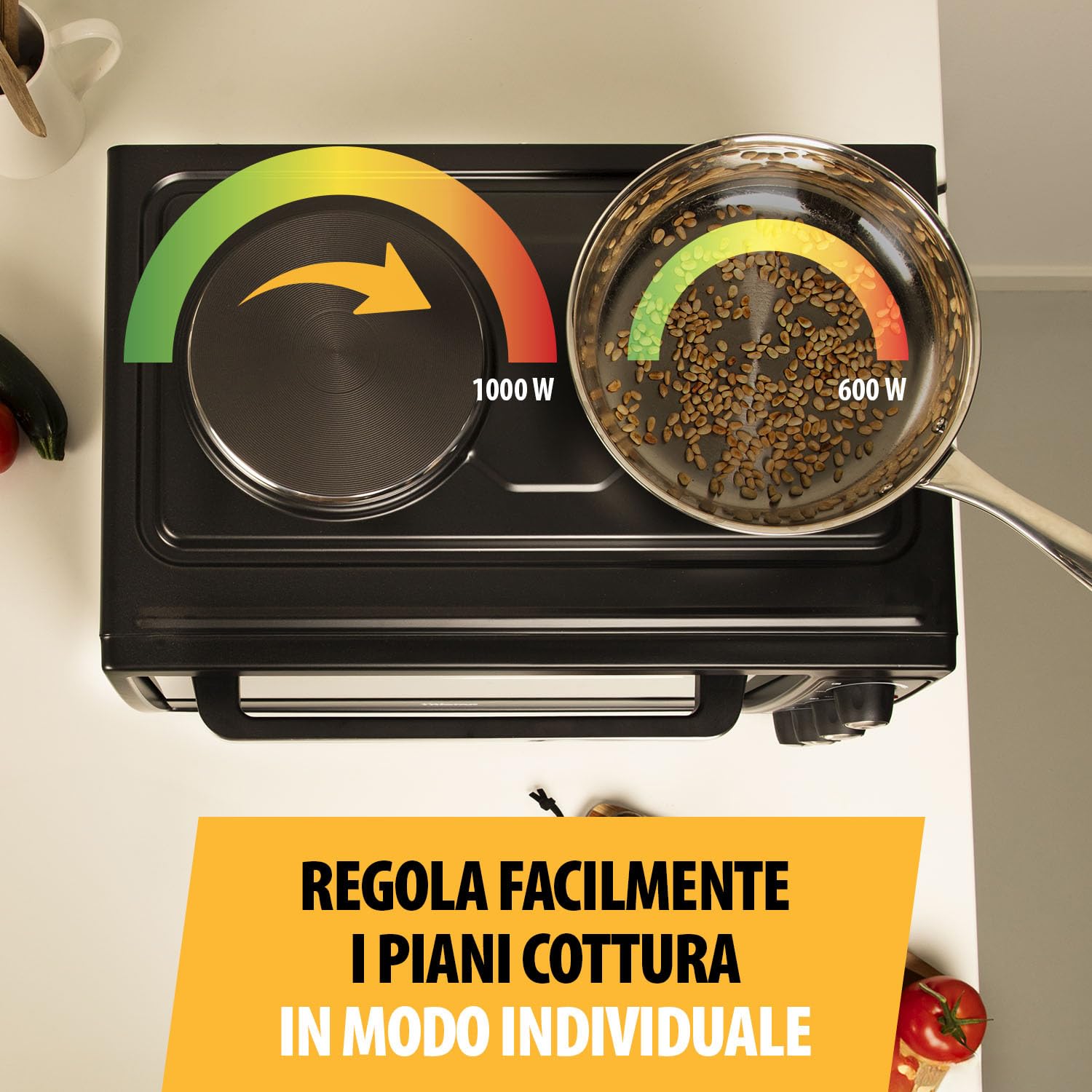 Forno a convezione Tristar OV-1443 con 2 piastre elettriche – Capacità 38 litri – 3100 Watt