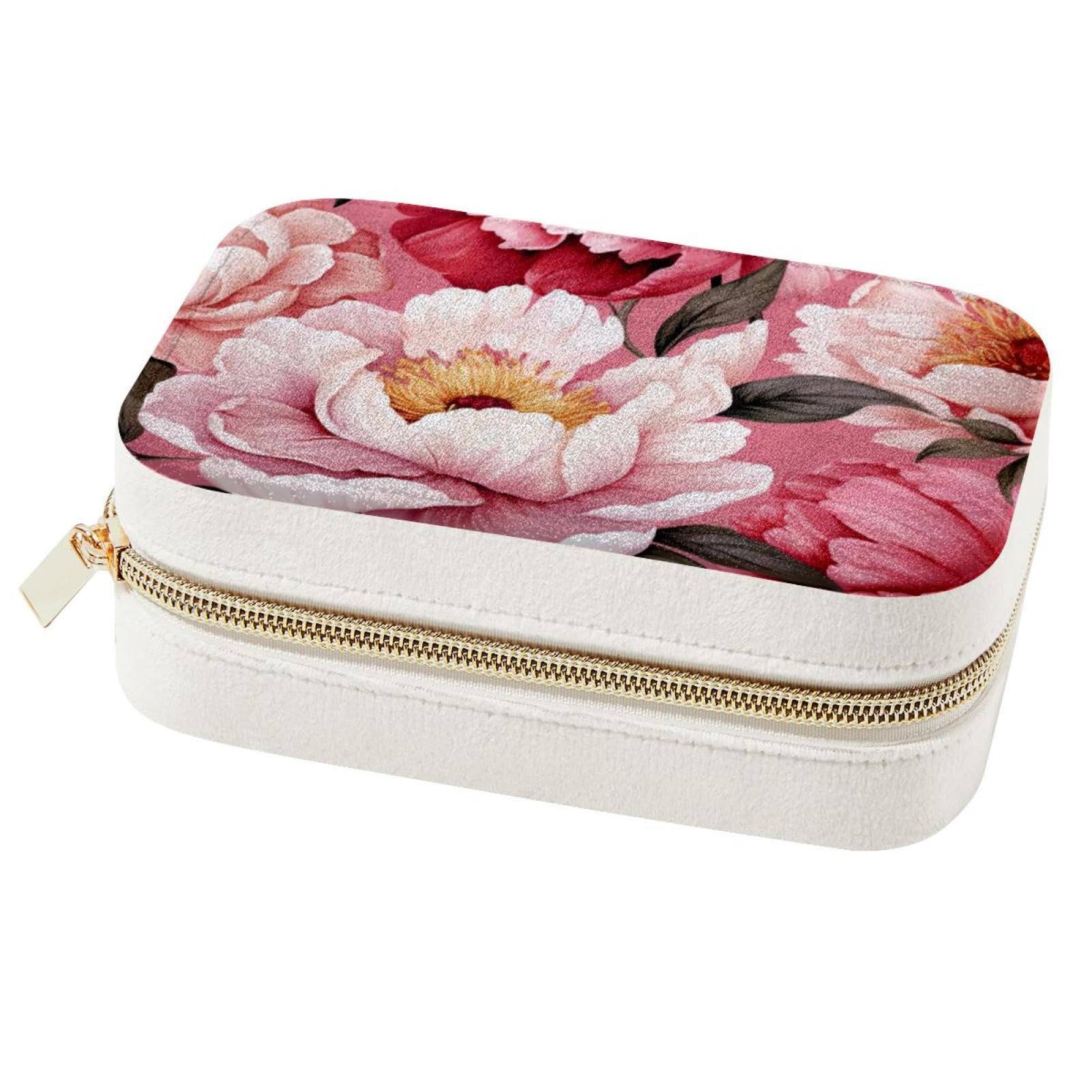 Boîte à bijoux pivoine anti-nœuds et organiseur portable pour ne plus perdre vos bagues