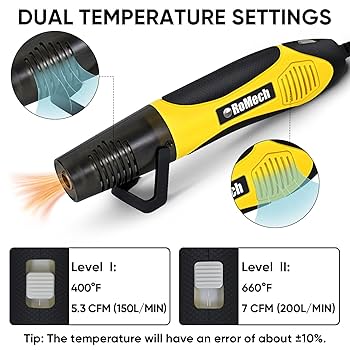 まーPREMIUM RELEASE WARM & COOL GUN Heat Gun, MAXXHEAT 2000W Hot Air Gun Kit with Large LCD
