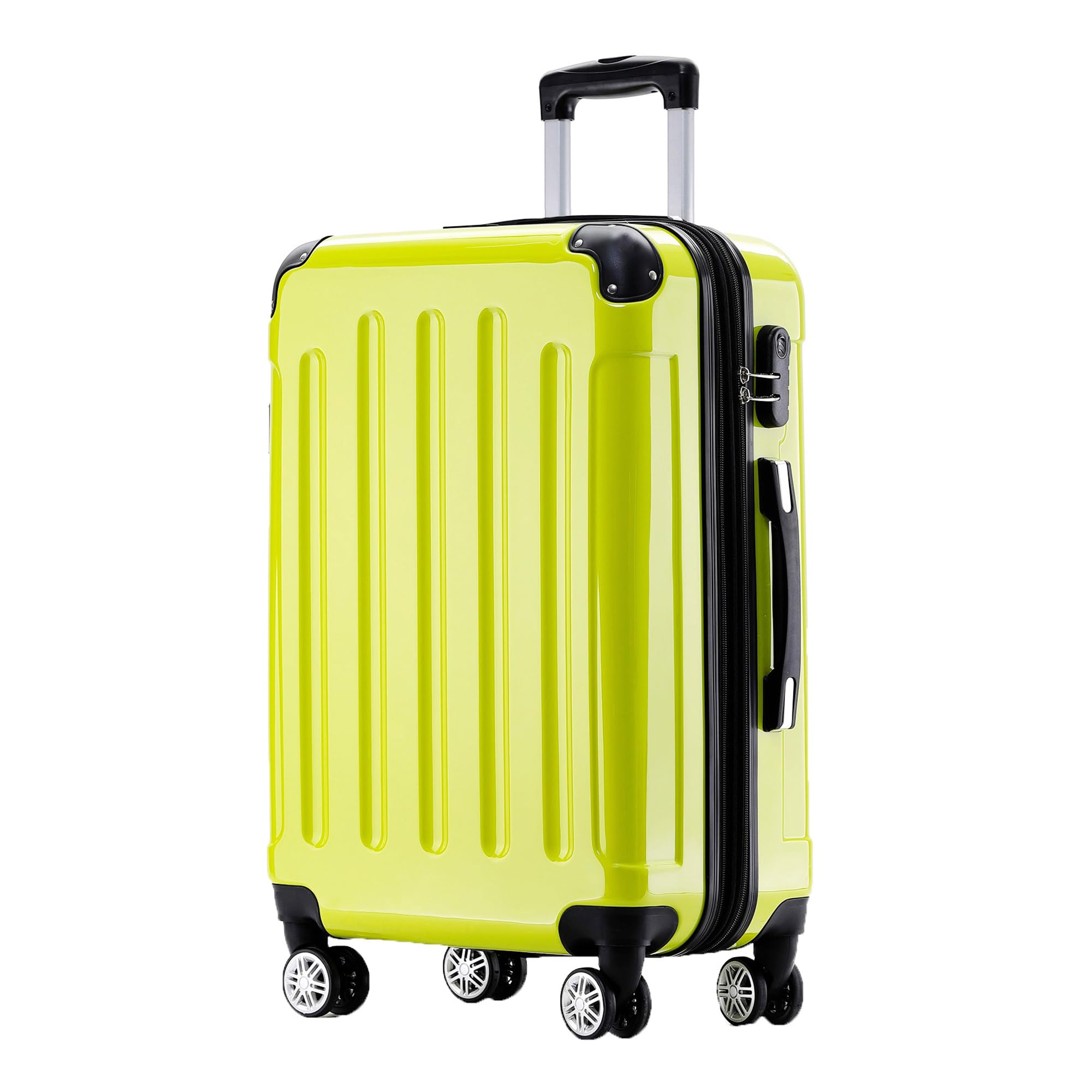 BEIBYE 2048 Hartschalenkoffer aus Polycarbonat, Reisekoffer mit 4 Zwillingsrollen und Zahlenschloss, Erweiterbarer Trolley Koffer M L XL oder Kofferset mit Teleskopgriff