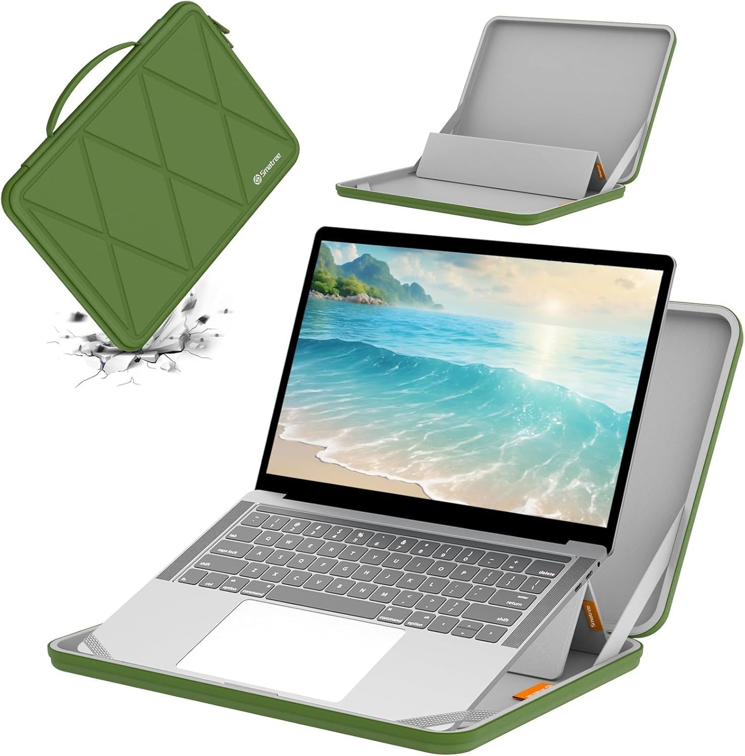 Smatree MS61 Hard Sleeve with Stand for 14" ASUS Vivobook S14 Flip TN3402 | Compatible for 14 inch ASUS Vivobook S 14 Flip TP3402ZA/TN3402 Notebook Bag, Green MS - Green For 14 inch Vivobook S 14 Flip (MS61)