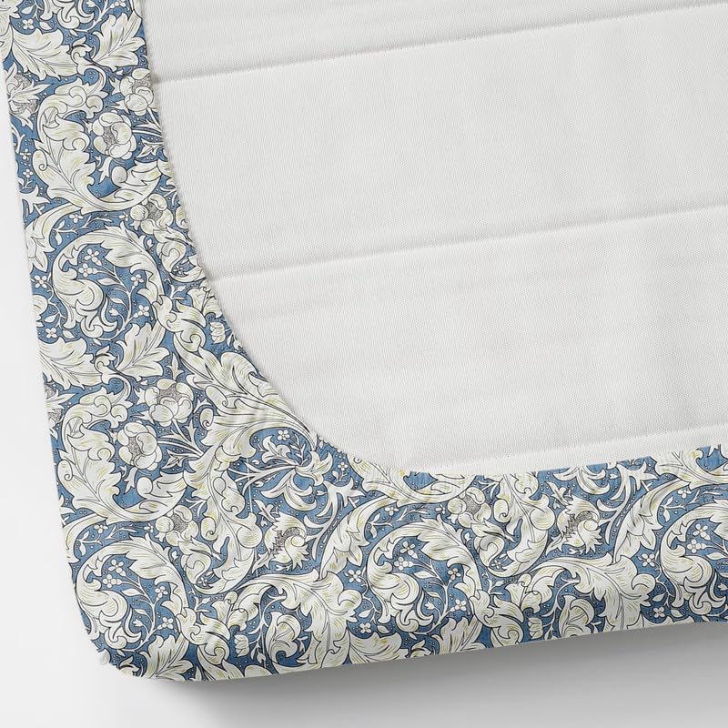 Image of NHD HOME Premium Cotton Elastic Fitted Bedsheets with 2 Pillow Covers Double Bed All Around Elastic Supersoft Size - 72 x 78 +8 inches Blue & White 200 tc - 220 tc
